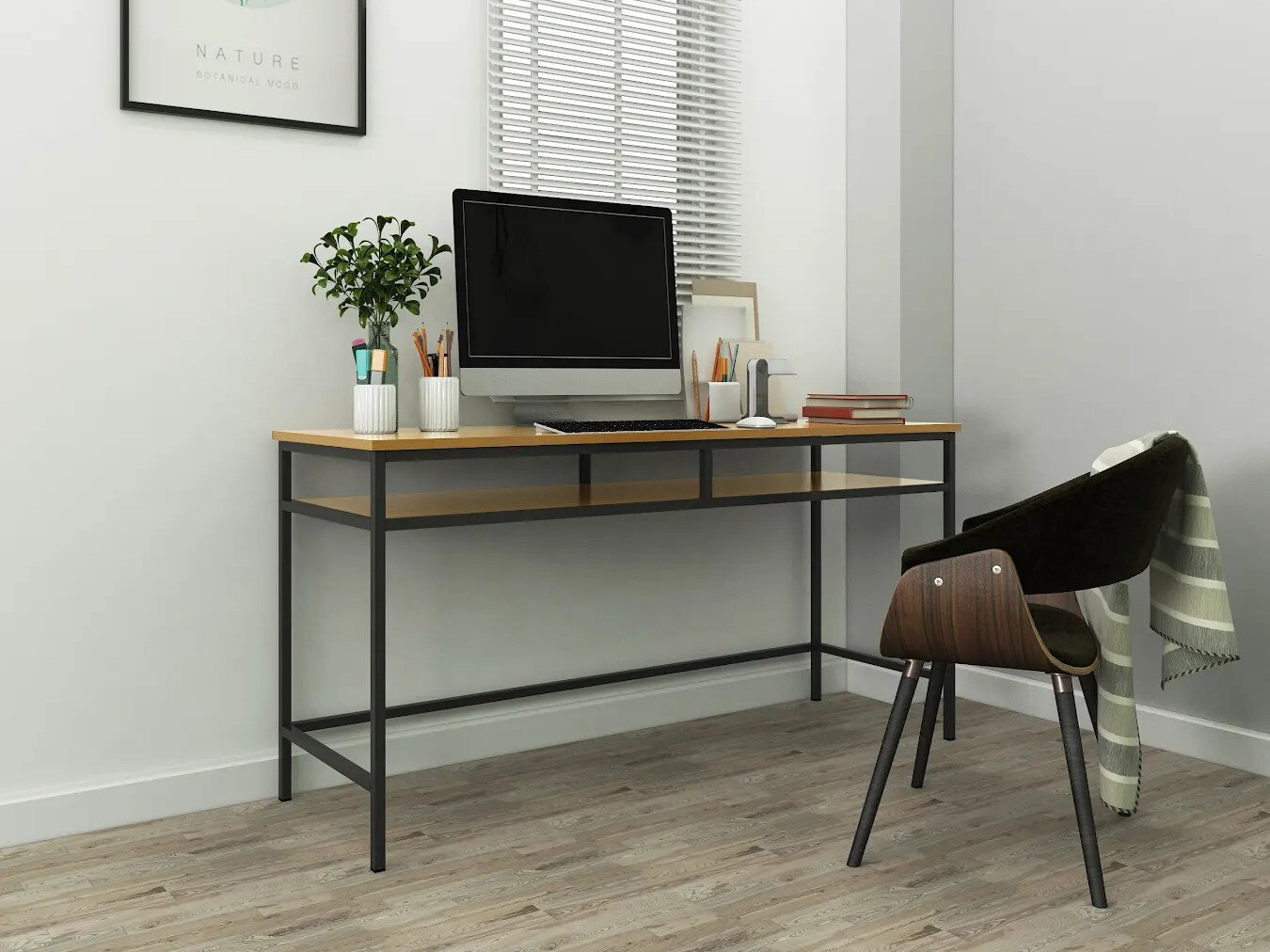 Uredski stol Merfeli 104 (Siva + Hrast)