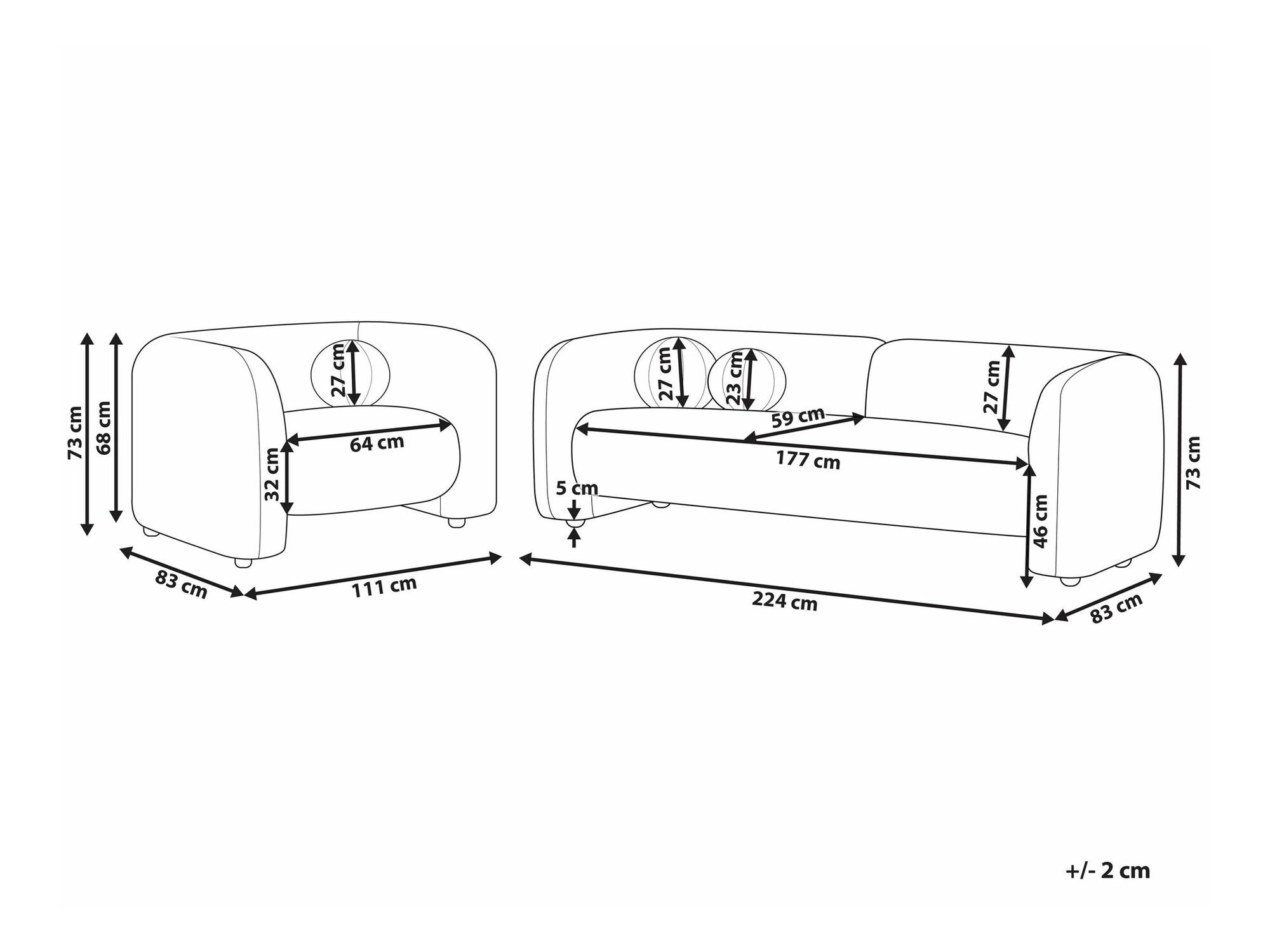Tapecirani namještaj Veselme 104 (Bijela)