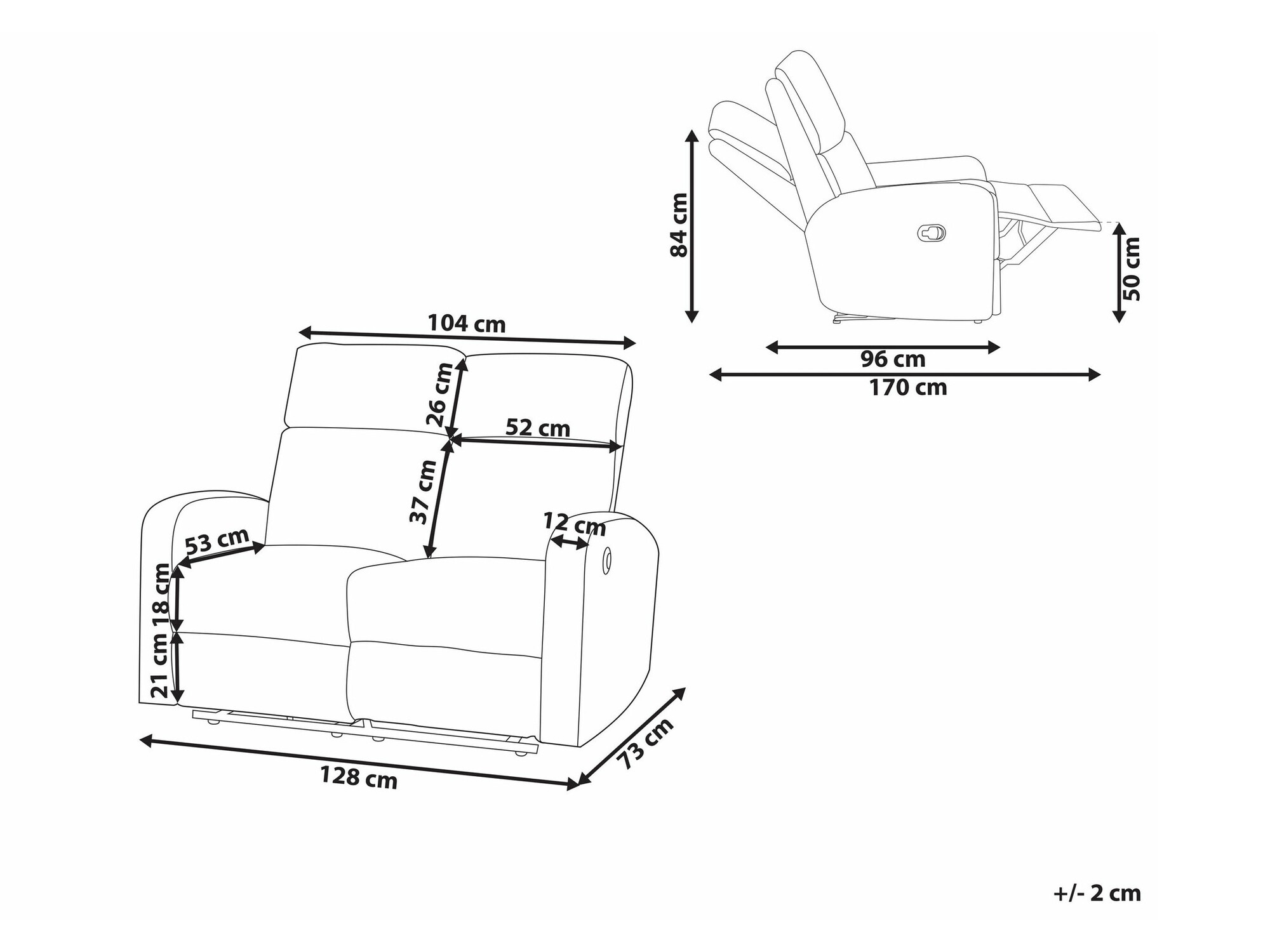 Podesivi kauč Berwyn 2107 (Bež)