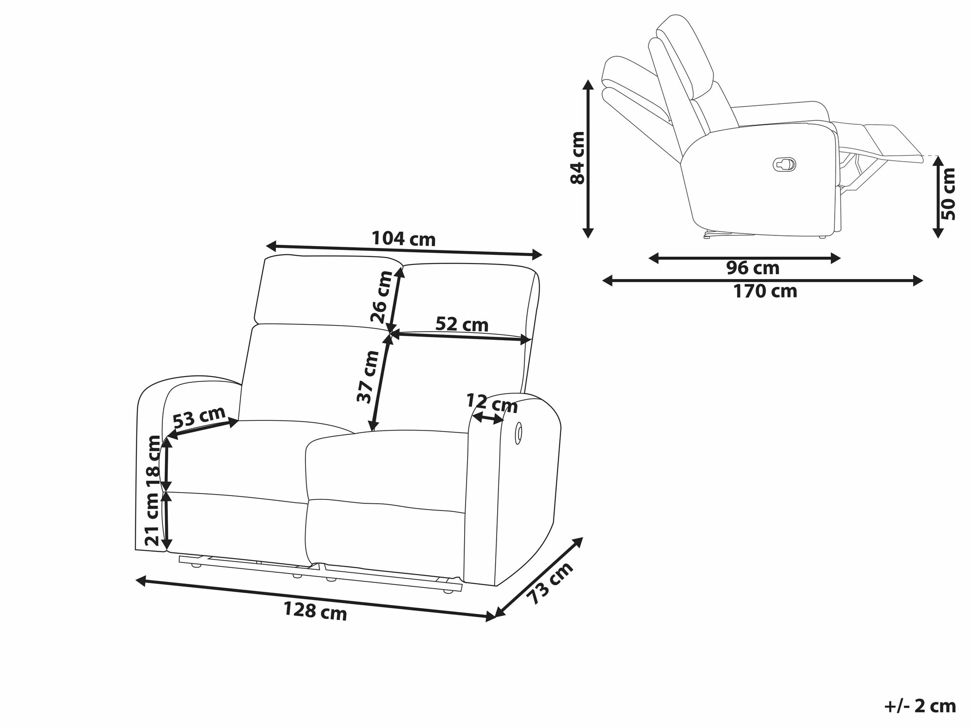Podesivi kauč Berwyn 2107 (Krem)