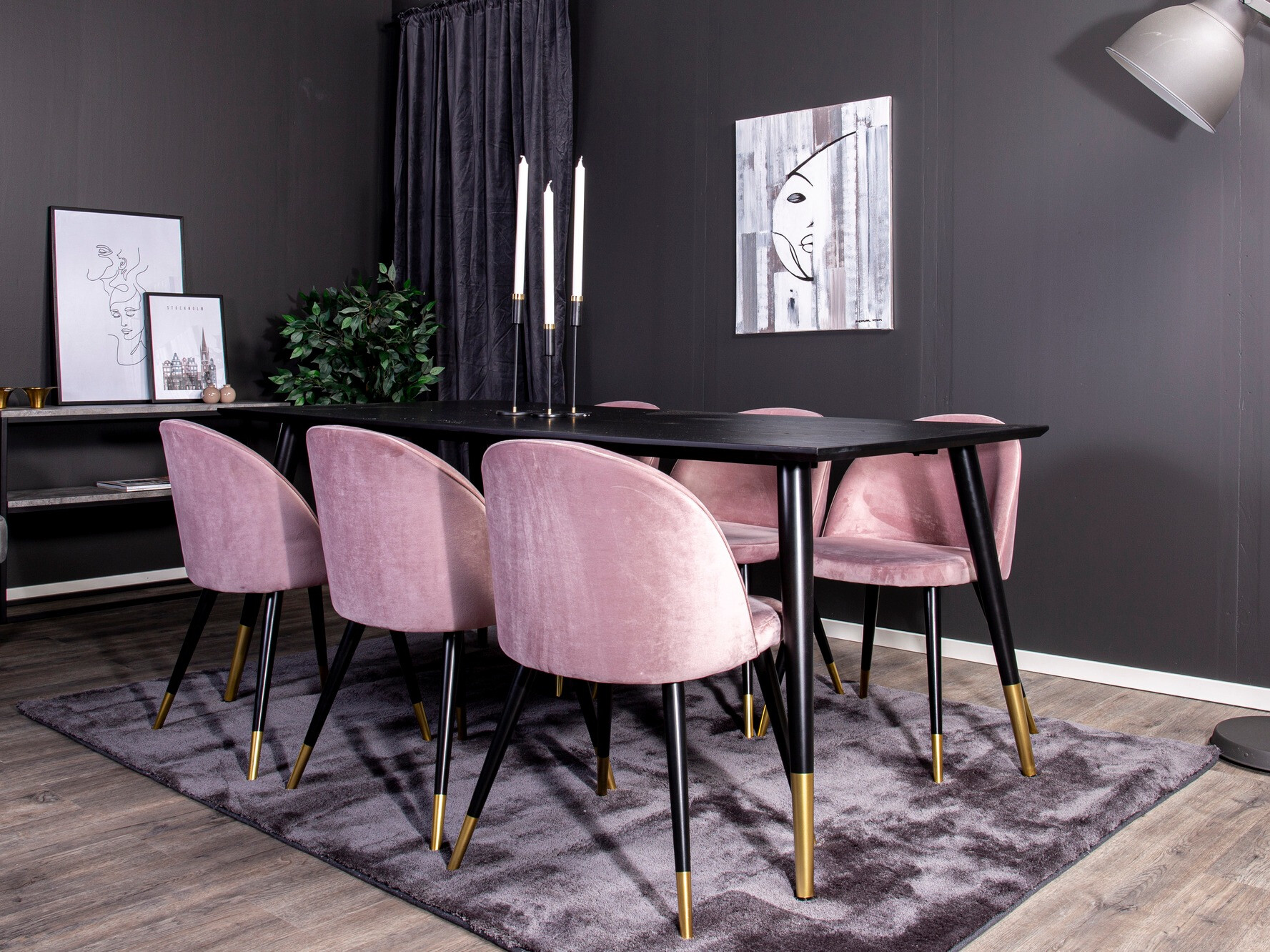 Blagovaonski set Dallas 346 (Ružičasta + Crna)