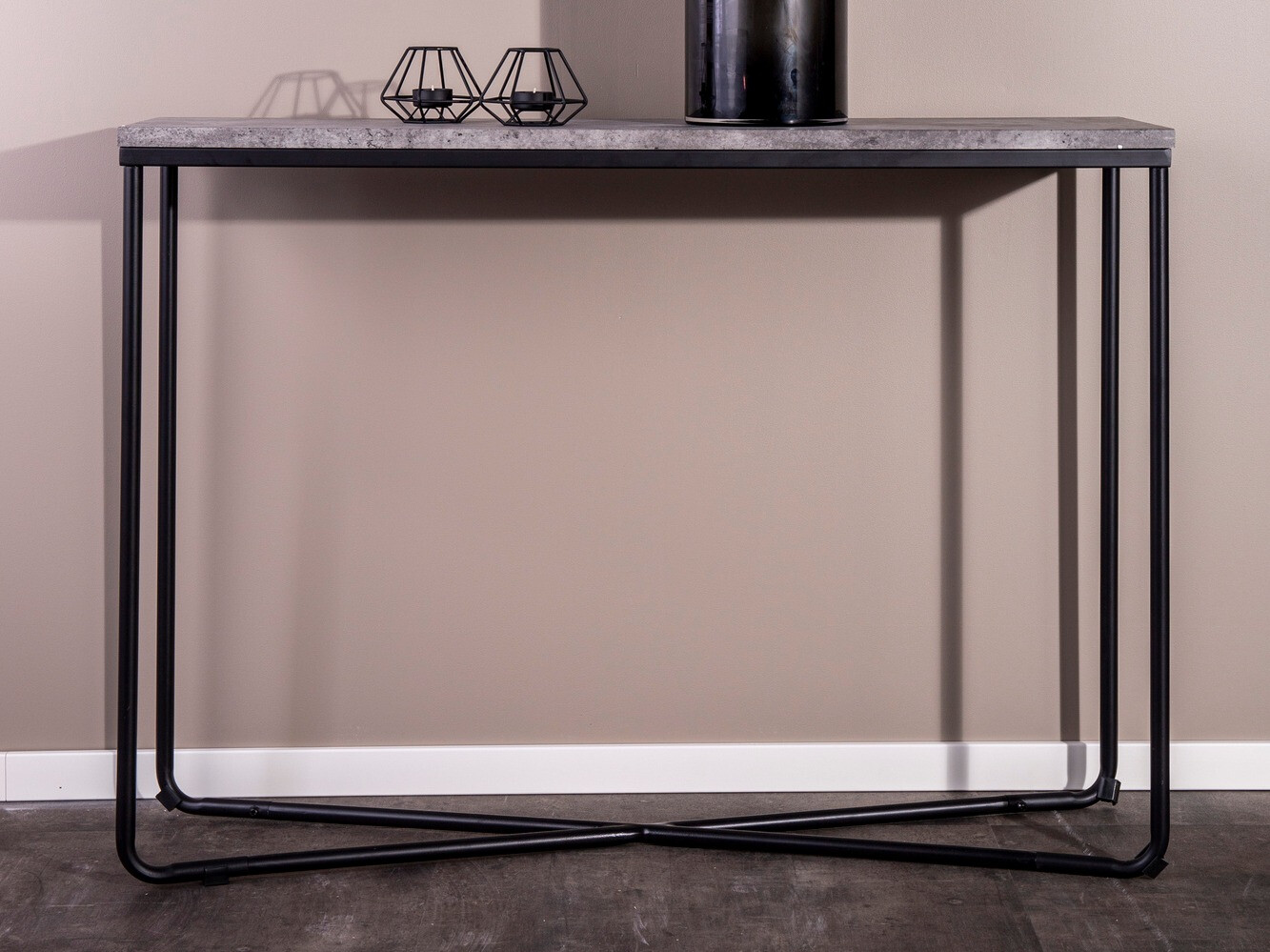 Konzolni stolić Dallas 197 (Boja betona + Crna)
