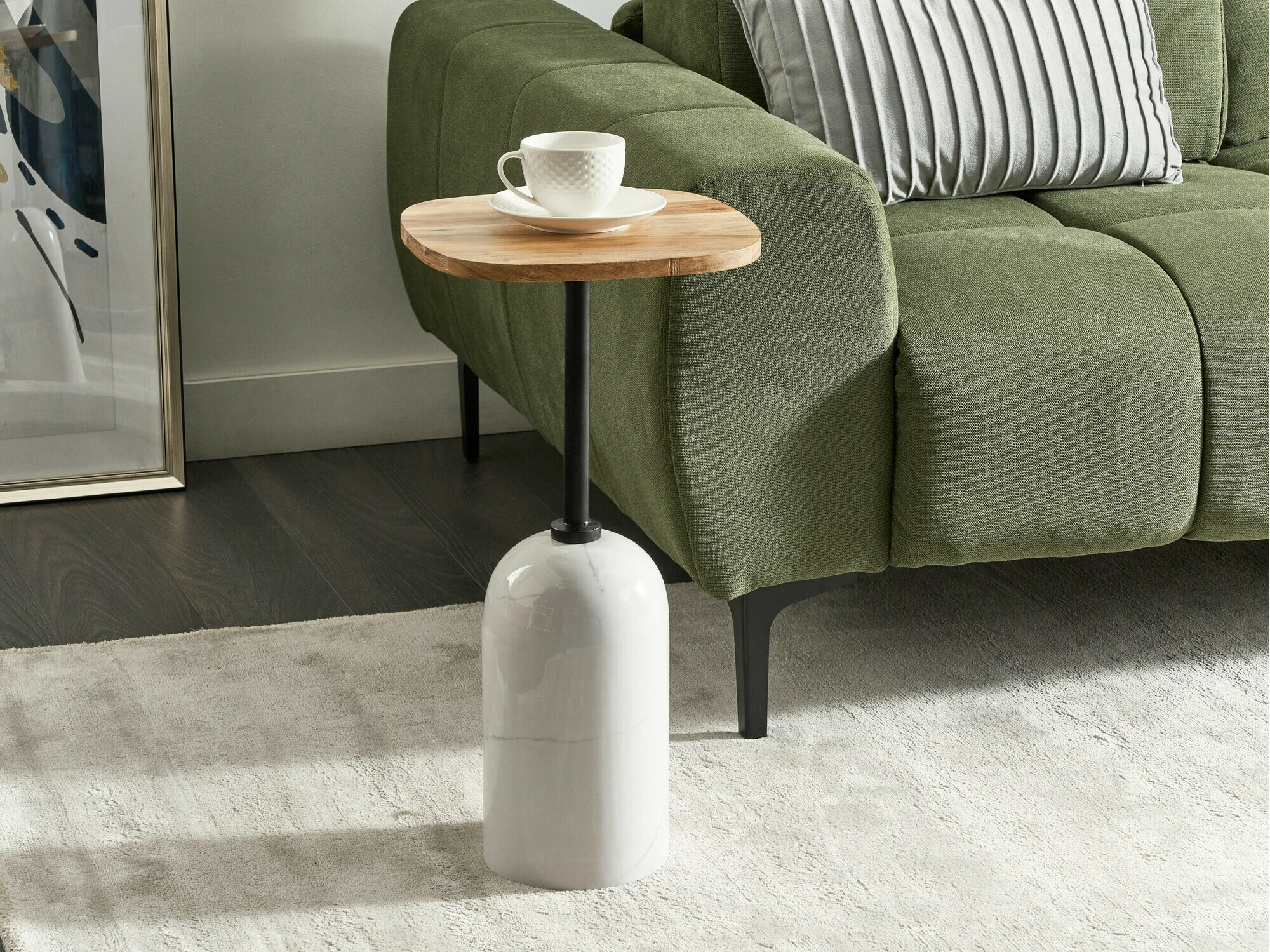 Pomoćni stolić Berwyn 2127 (Bijela + Svijetlo drvo)