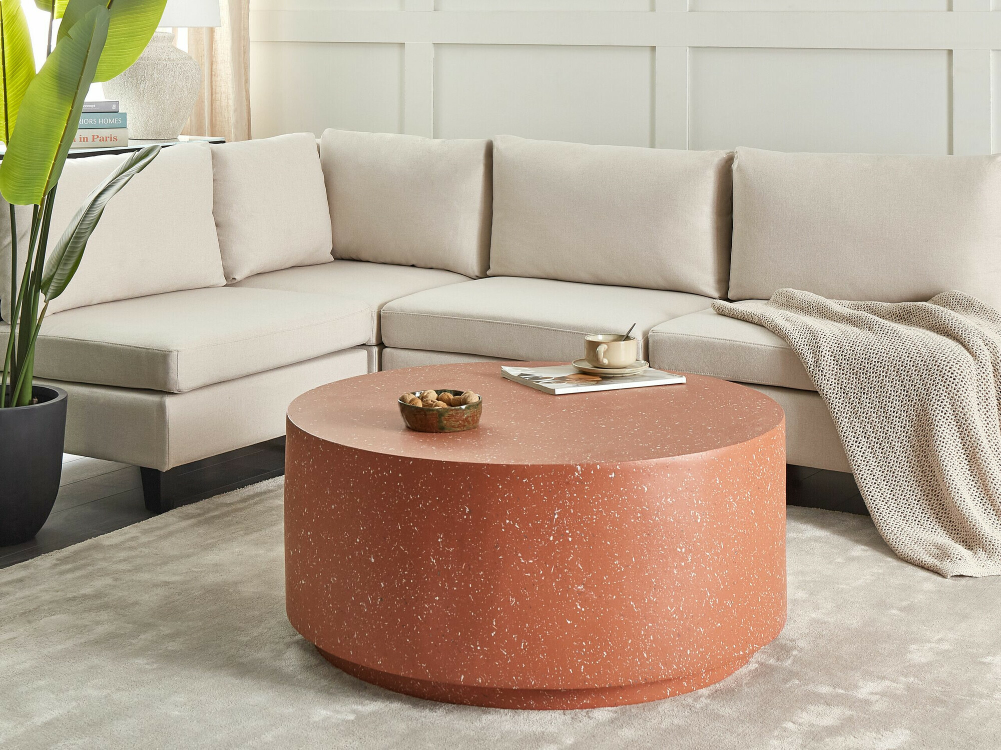 Stolić za kavu Berwyn 2130 (Crvena + Terazzo)