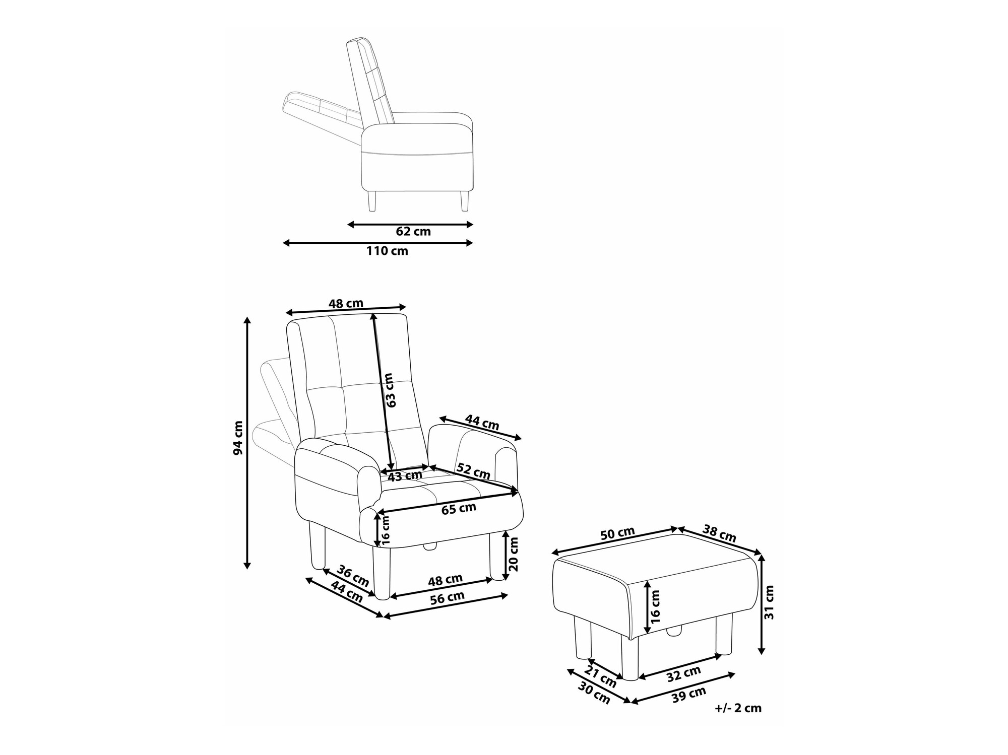 Fotelja Berwyn 1400 (Krem)