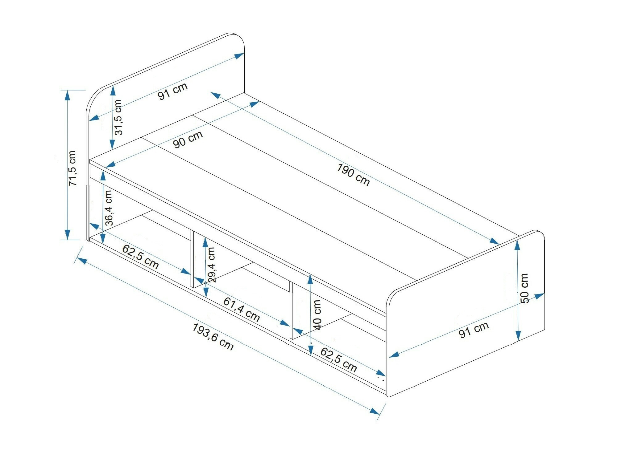 Krevet Kailua 2185 (Antracit + Bor)