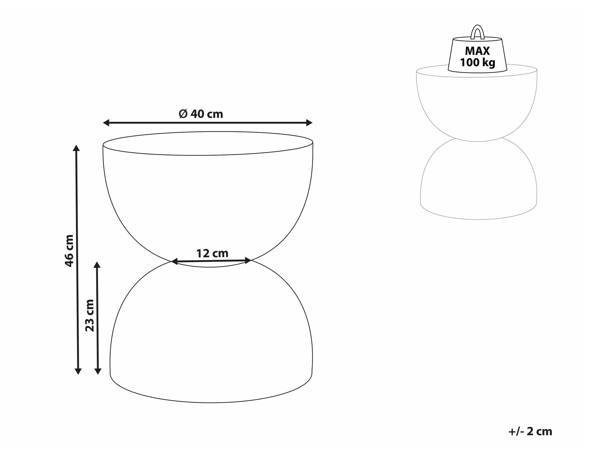 Pomoćni stolić Berwyn 2143 (Krem + Terazzo)