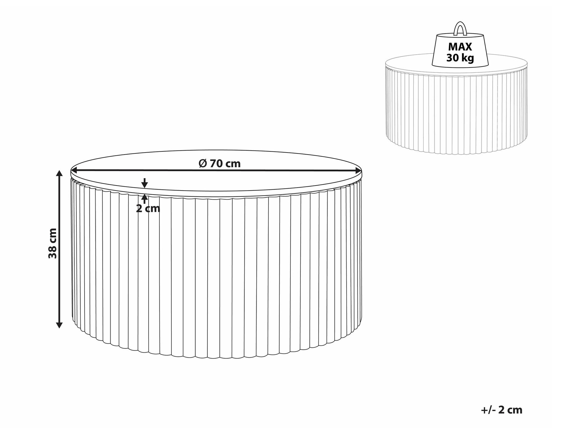 Stolić za kavu Berwyn 2140 (Svijetlo drvo)