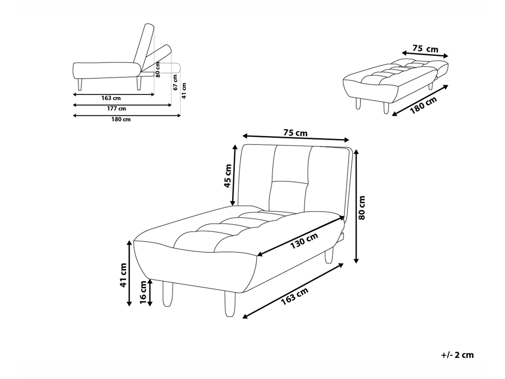 Ležaj Berwyn 1007 (Crna)
