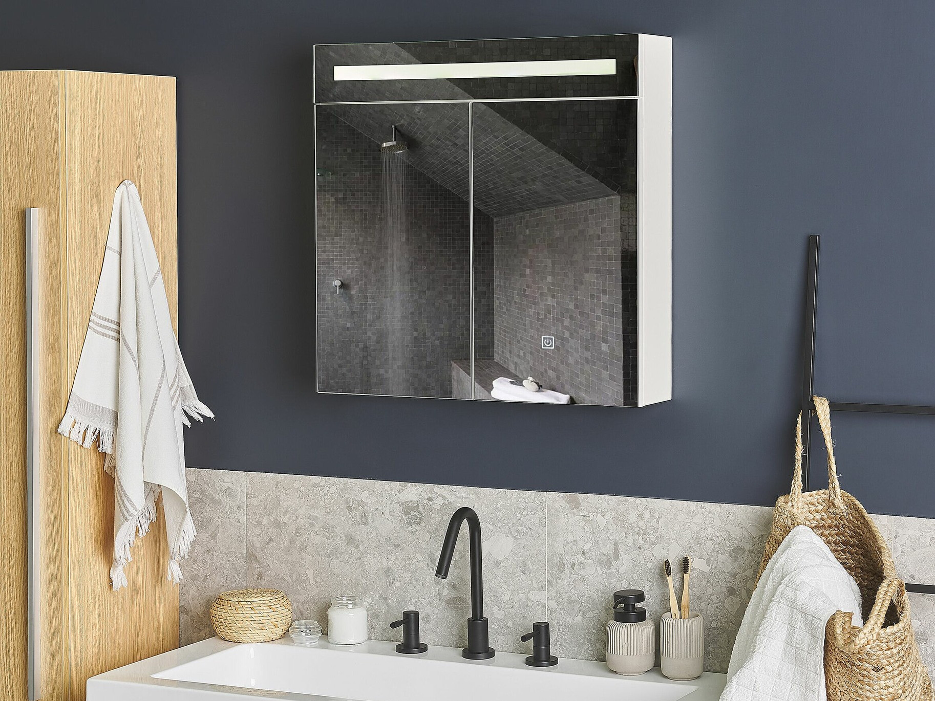 Kupaonski ormarić s ogledalom Berwyn 2154 (Bijela)