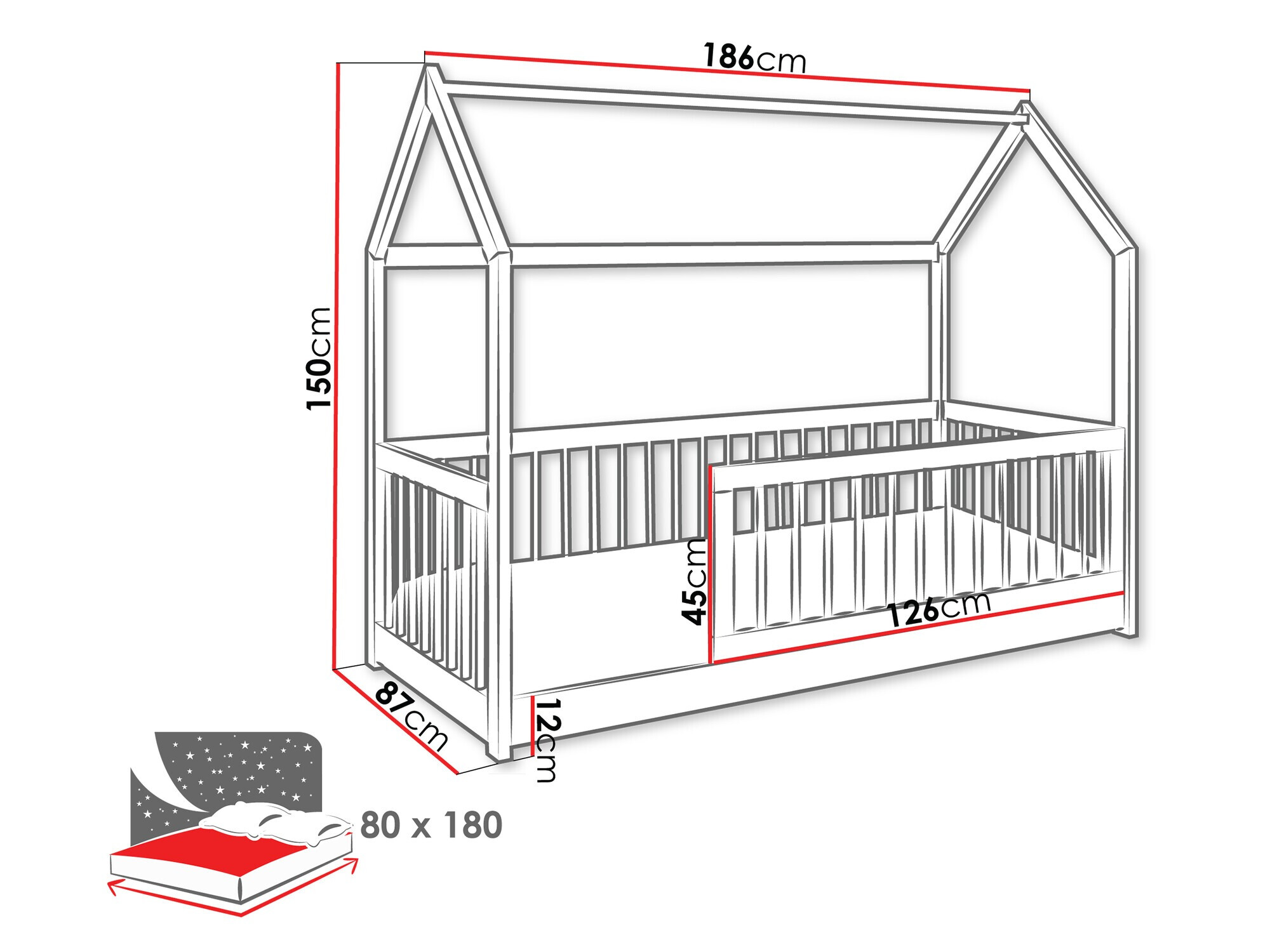 Krevet Henderson 168 (Bijela)