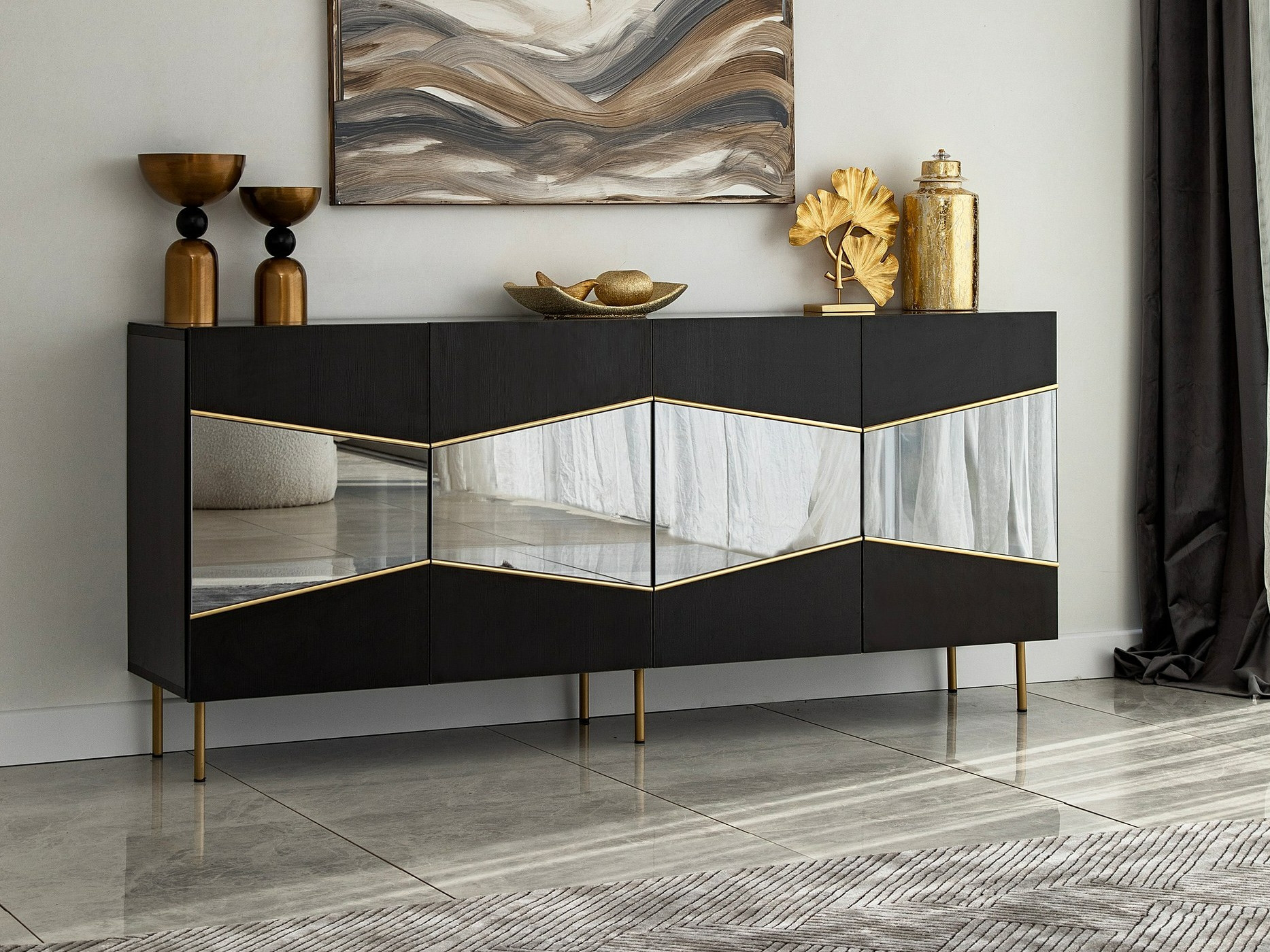 Ormarić Kailua 2210 (Crna + Zlatna)