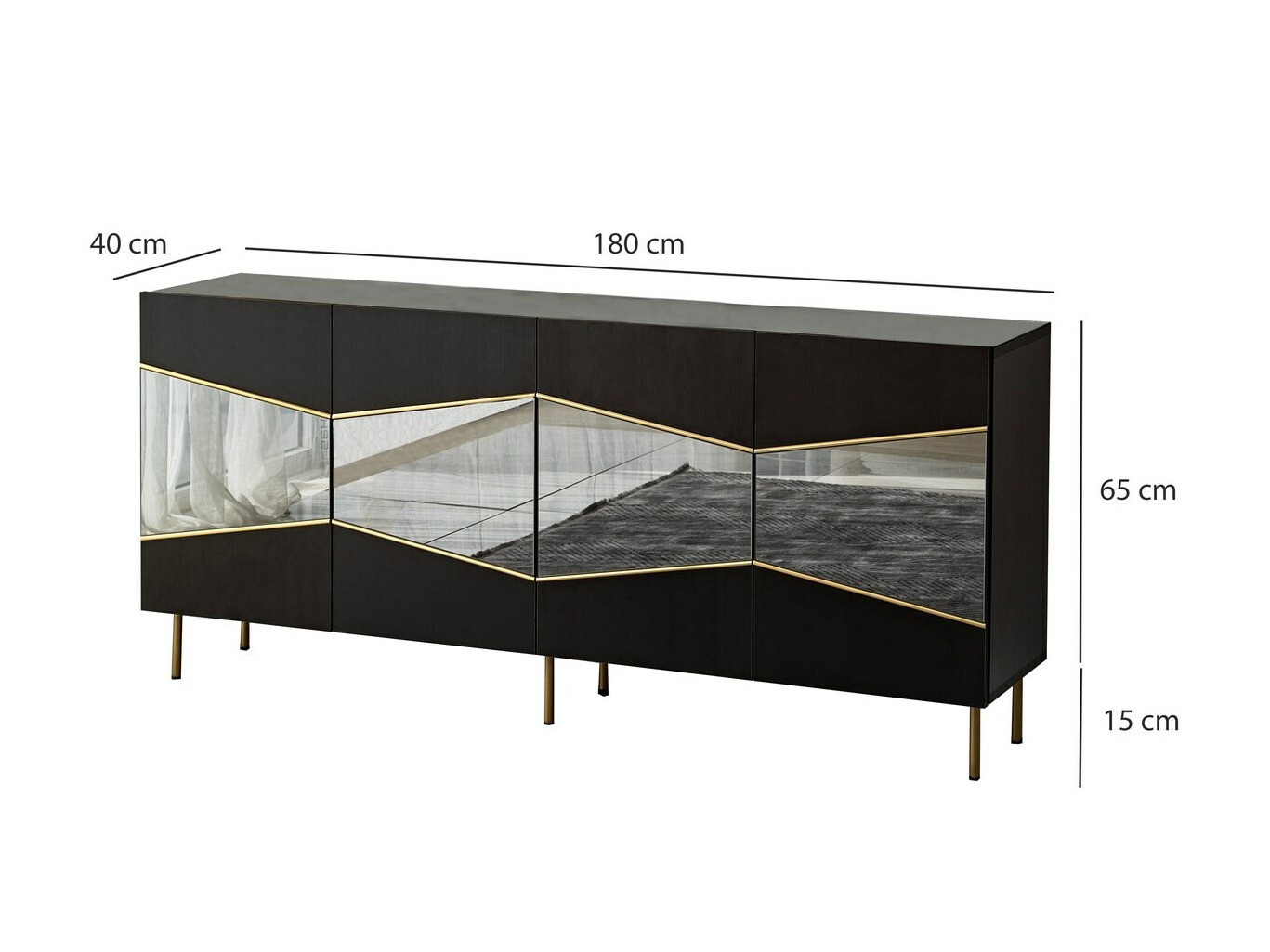 Ormarić Kailua 2210 (Crna + Zlatna)