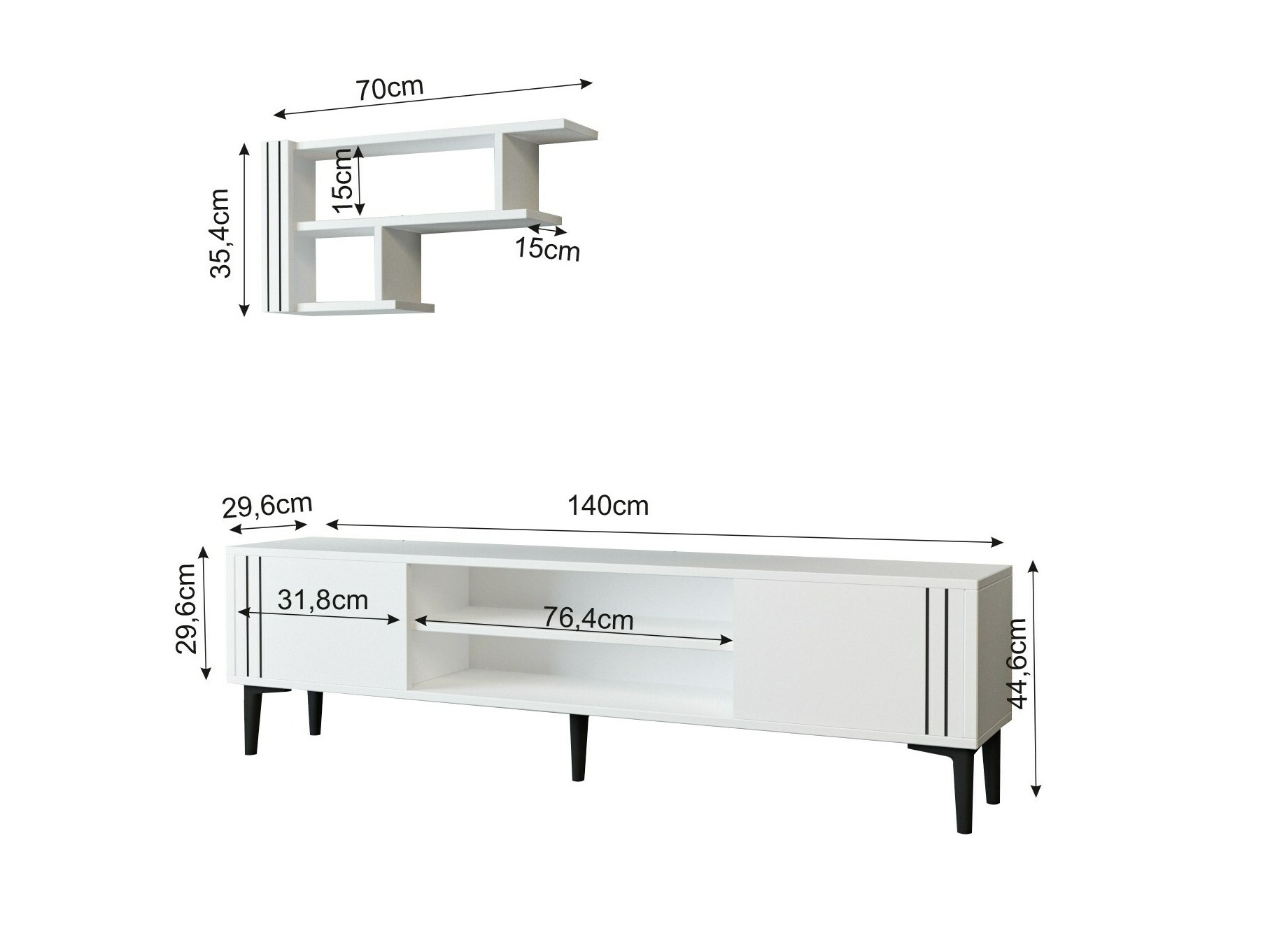 Set za dnevni boravak Kailua 2211 (Bijela)