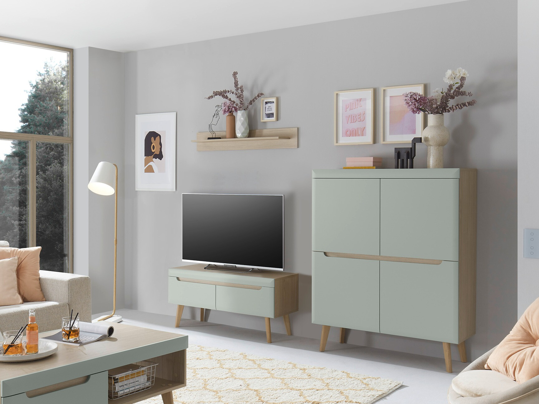 Zidna polica Vircava 108 (Hrast)