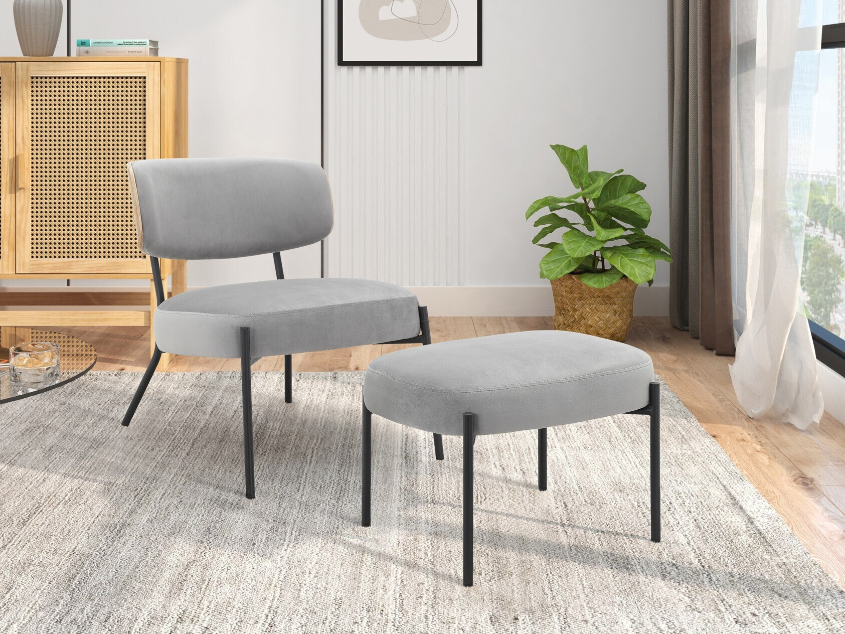 Fotelja Denton 1341 (Svijetlo siva)