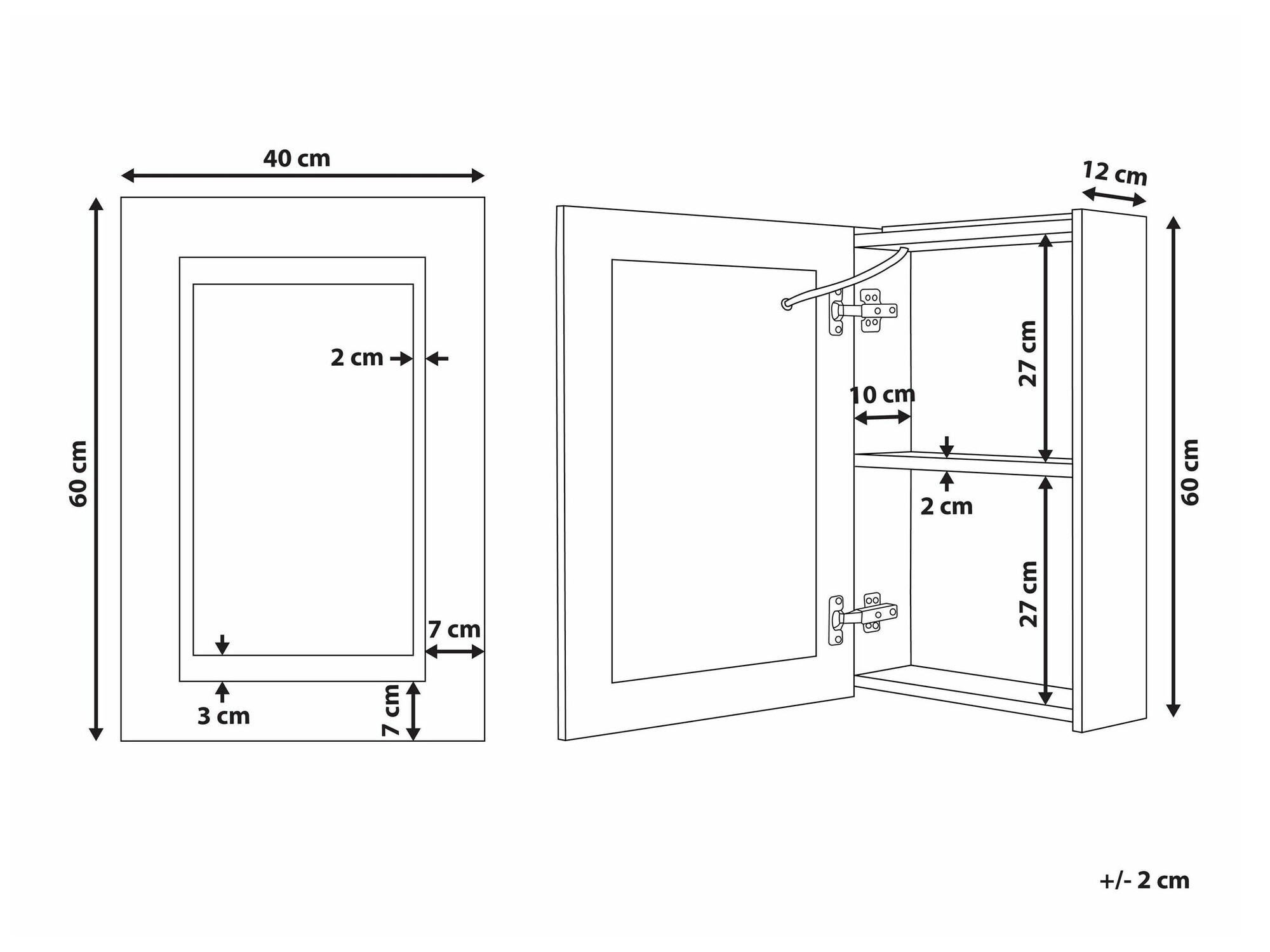 Kupaonski ormarić s ogledalom Berwyn 2162 (Crna)