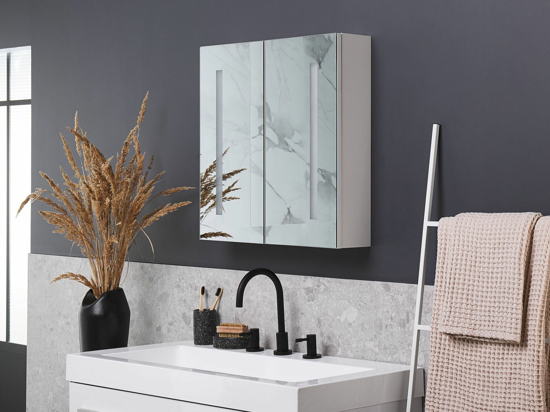 Kupaonski ormarić s ogledalom Berwyn 2163 (Bijela)