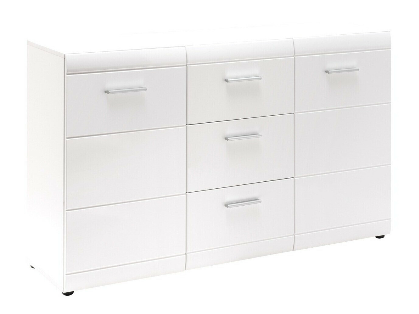 Komoda Livromu 108 (Sjajno bijela + Bijela)