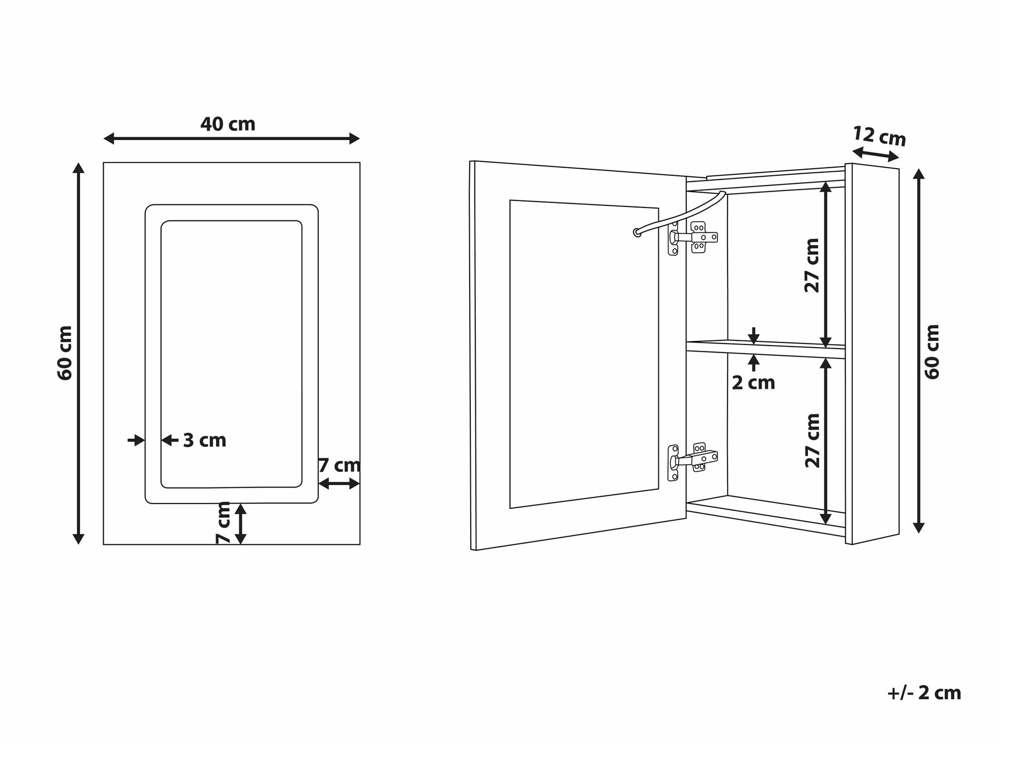 Kupaonski ormarić s ogledalom Berwyn 2165 (Bijela)
