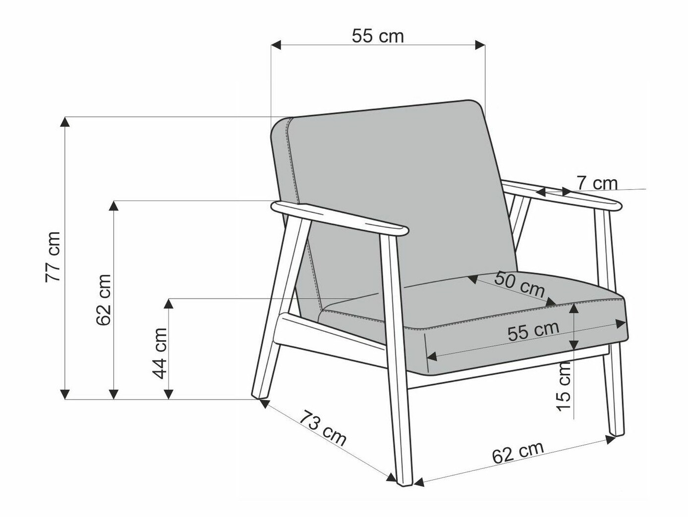 Fotelja Houston 2116 (Bež + Orah)