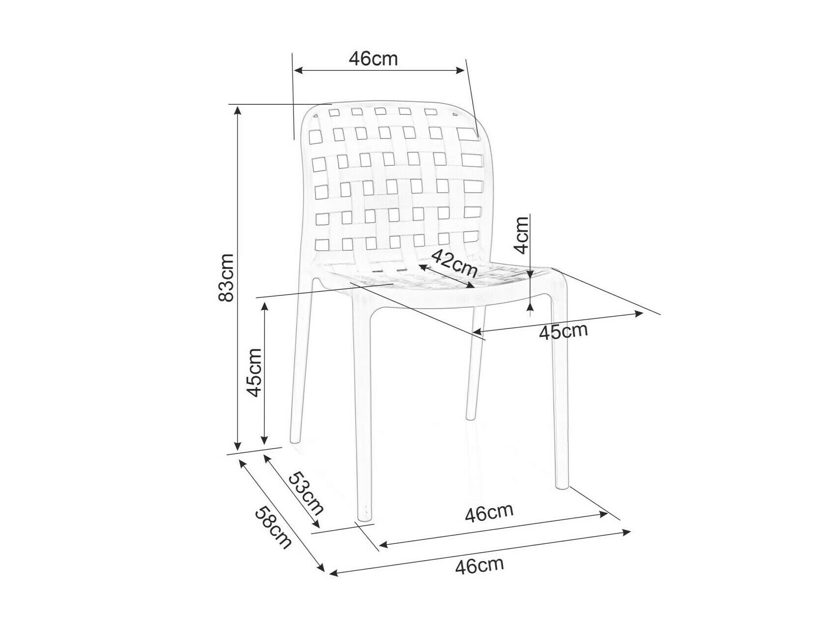 Stolica Detroit 413 (Siva)