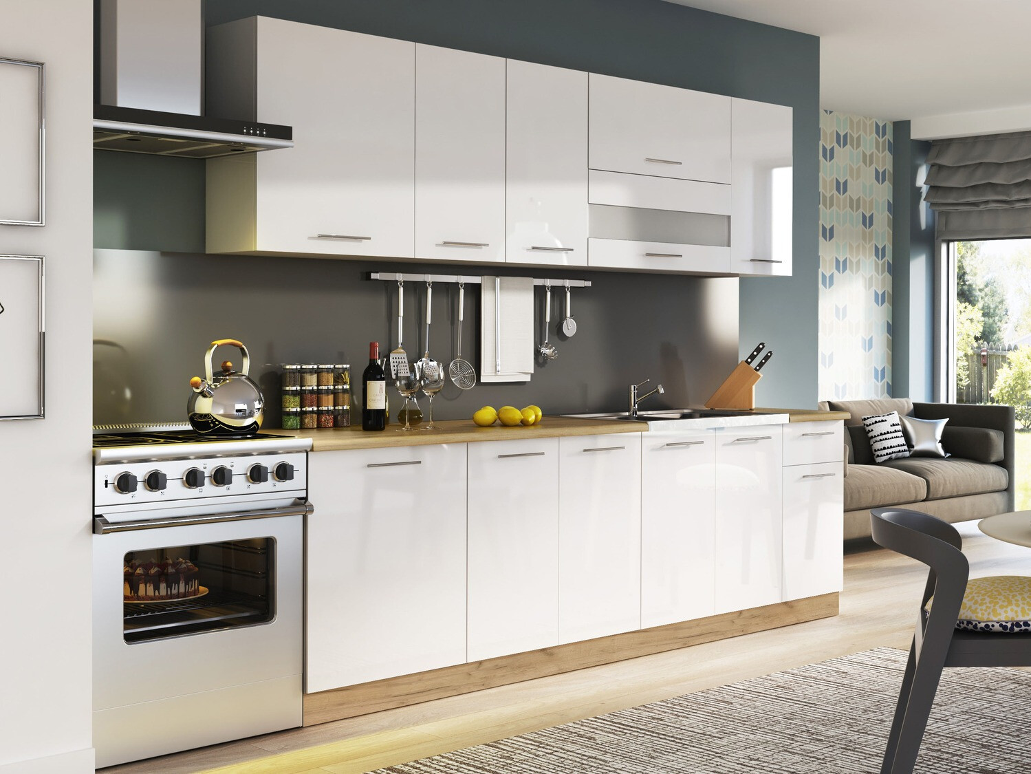 Modularni ormarić za sudoper s vratima Tiffa White 134