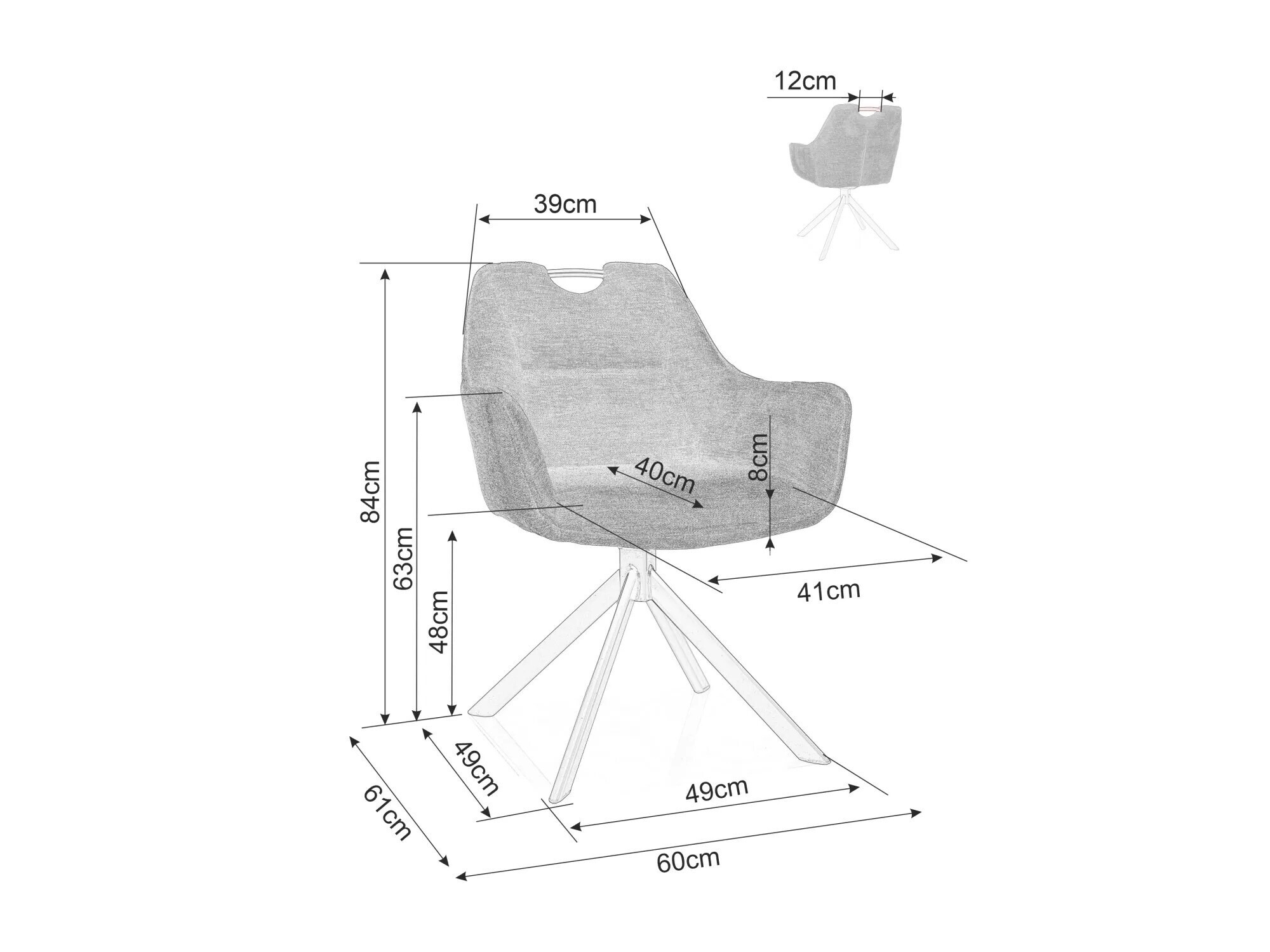 Stolica Detroit 416 (Plava)