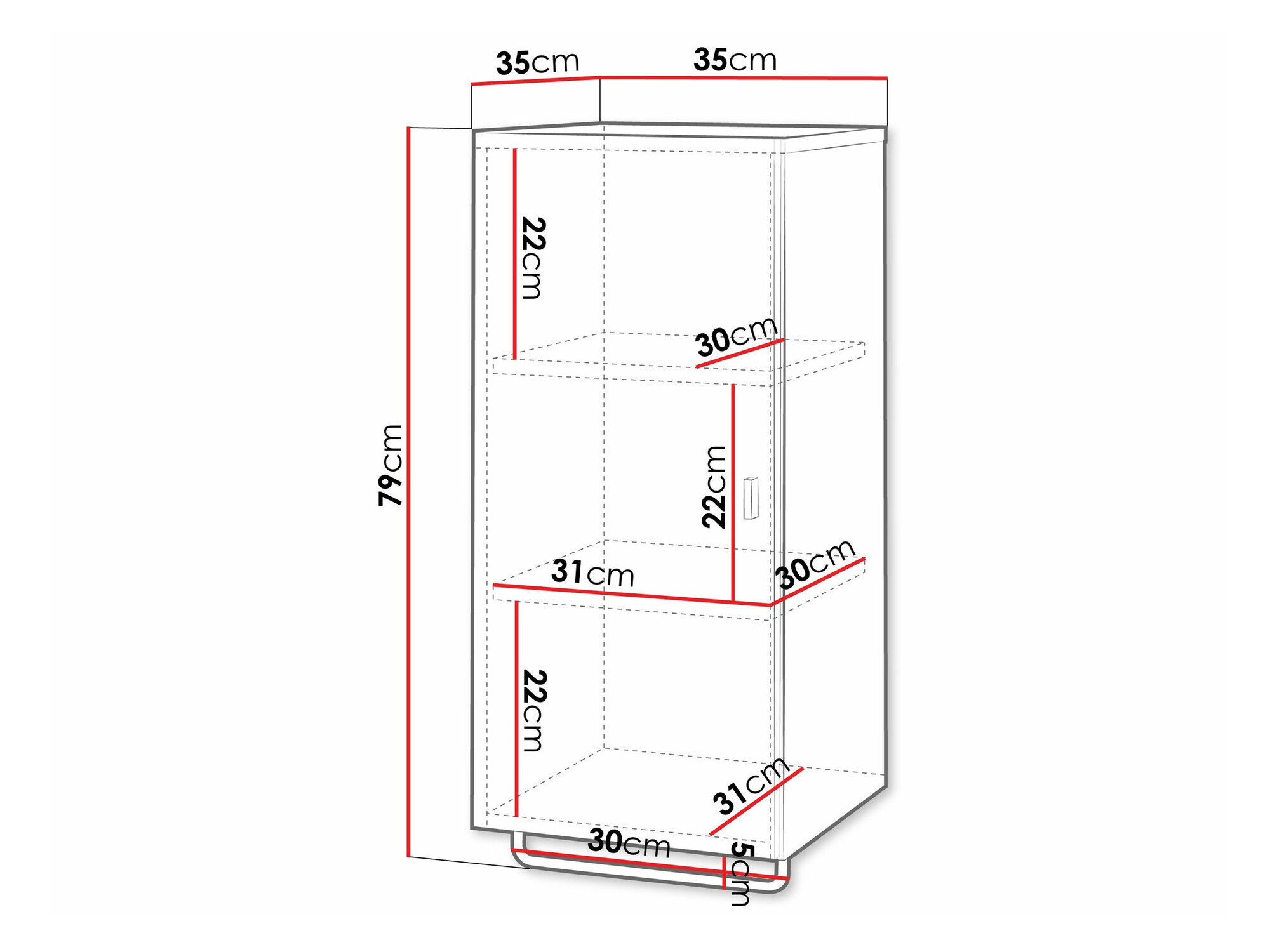 Zidni ormarić Natar I (Bijela + Sjajno bijela)