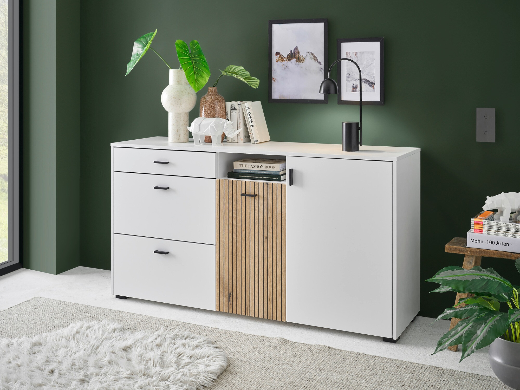 Komoda Belmelu 107 (Bijela + Hrast)