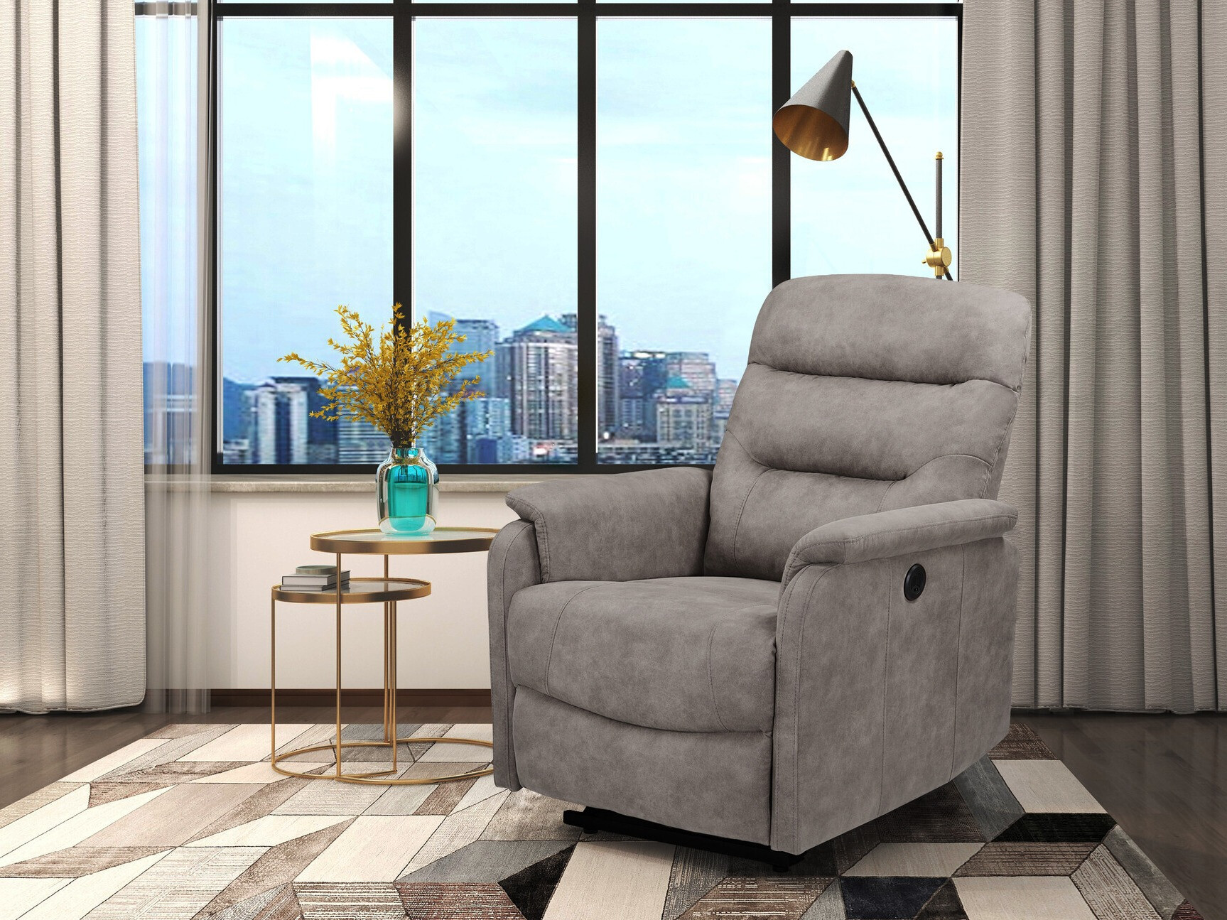 Podesiva fotelja Denton 1347 (Siva)