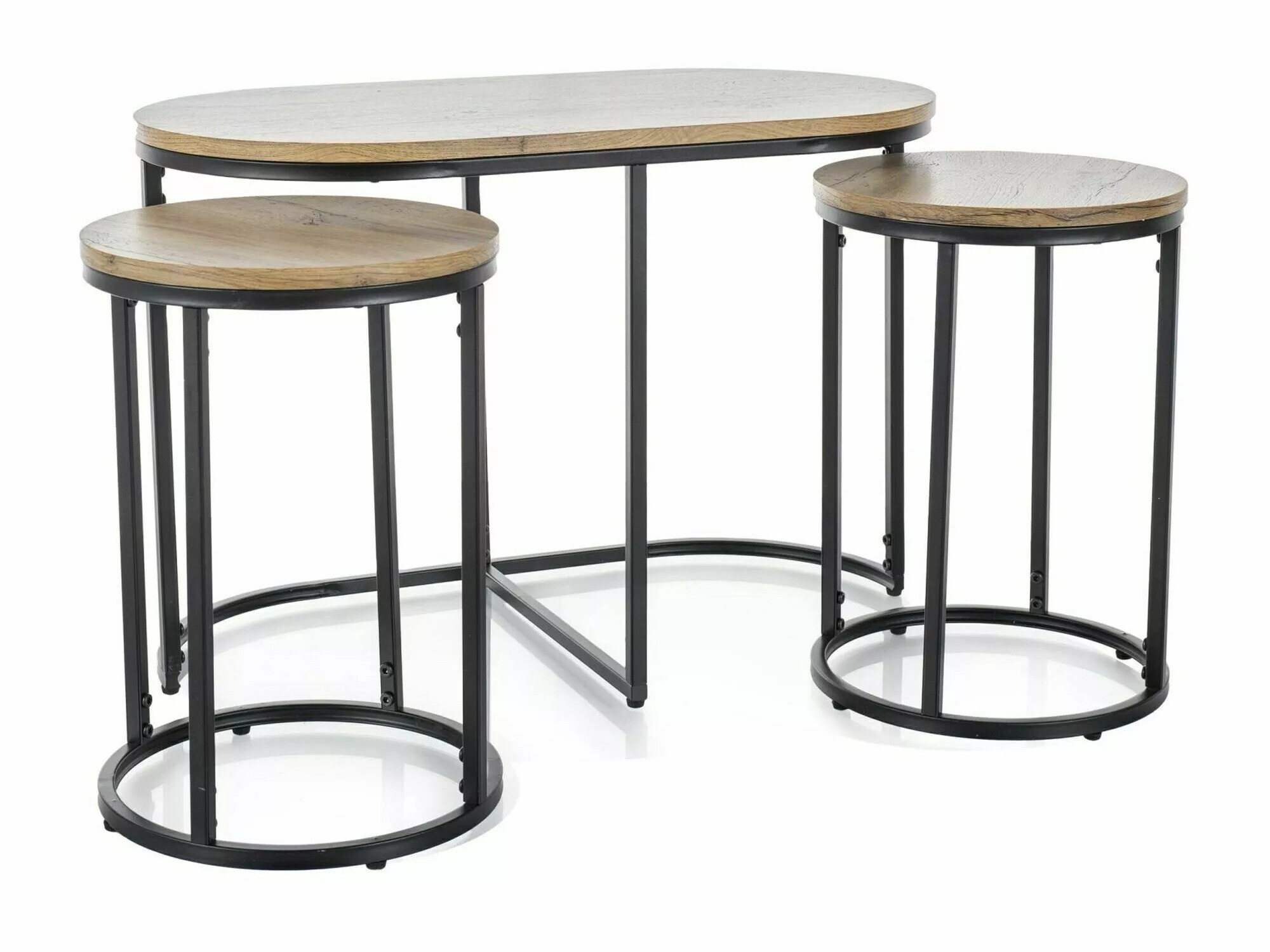 Set stolića za kavu Detroit 435 (Hrast Artisan)