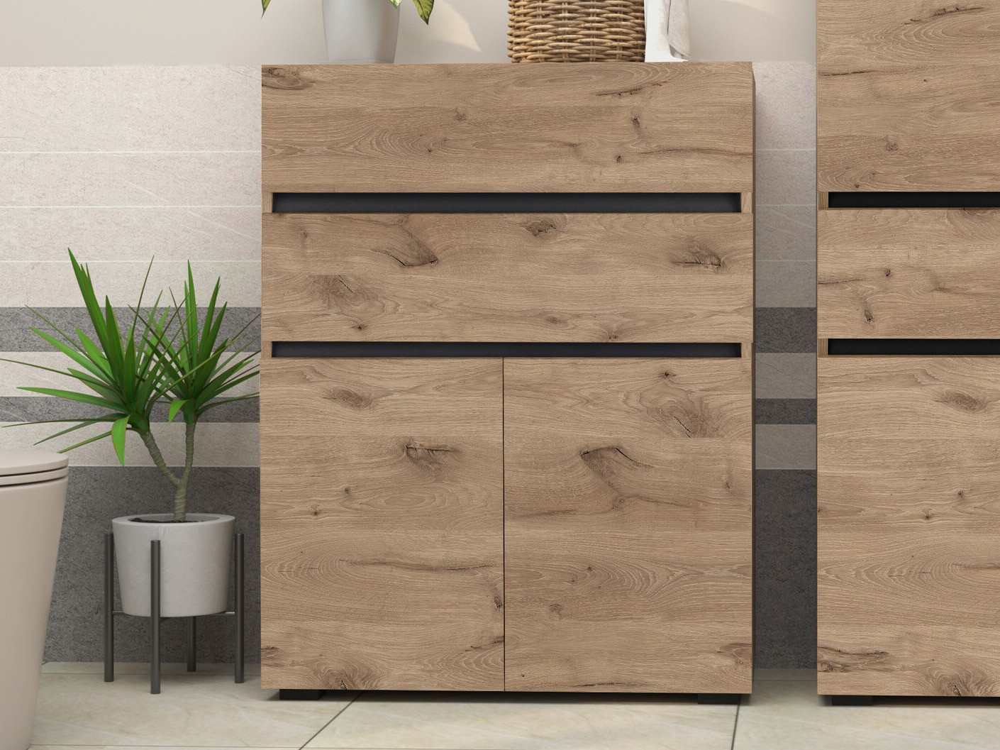 Samostojeći kupaonski ormarić Soncamu 101 (Hrast)