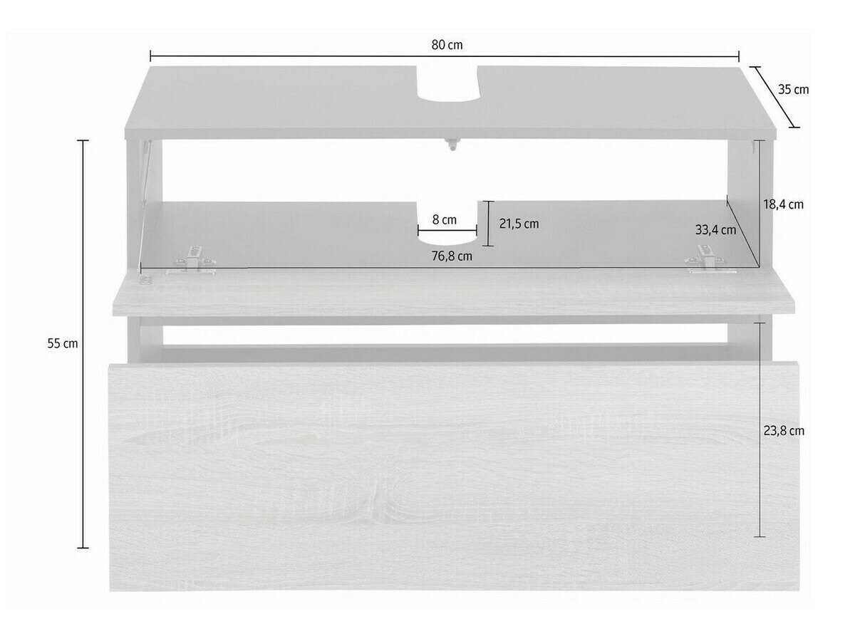Samostojeći kupaonski ormarić za umivaonik Soncamu 109 (Hrast)