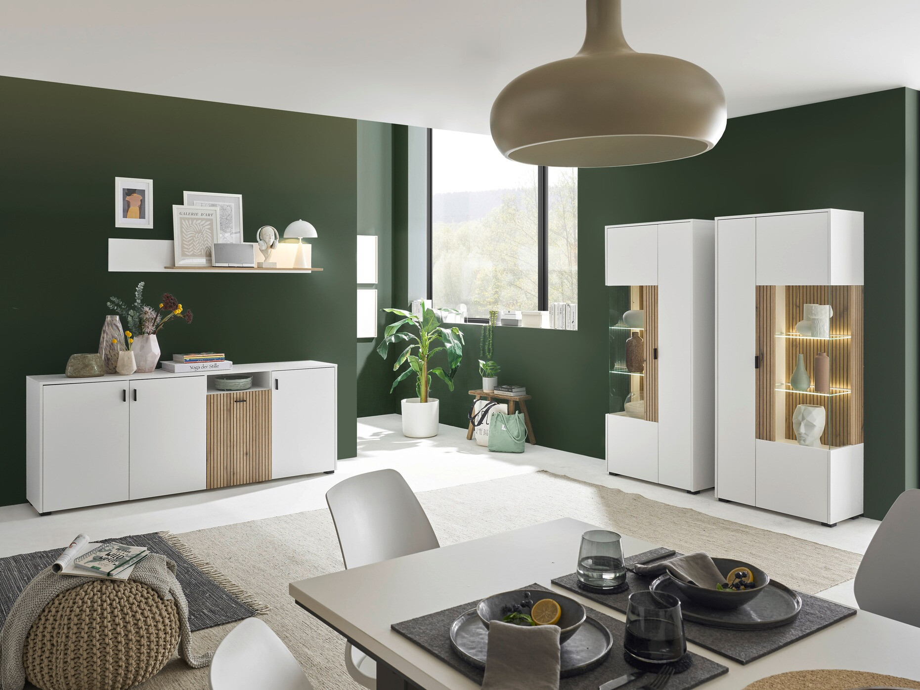 Zidna polica Belmelu 112 (Bijela + Hrast)