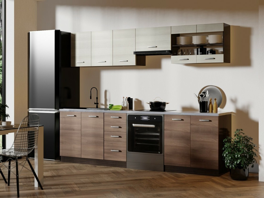 Kuhinjski set Houston 1138 (Tamni hrast + Svijetli hrast)