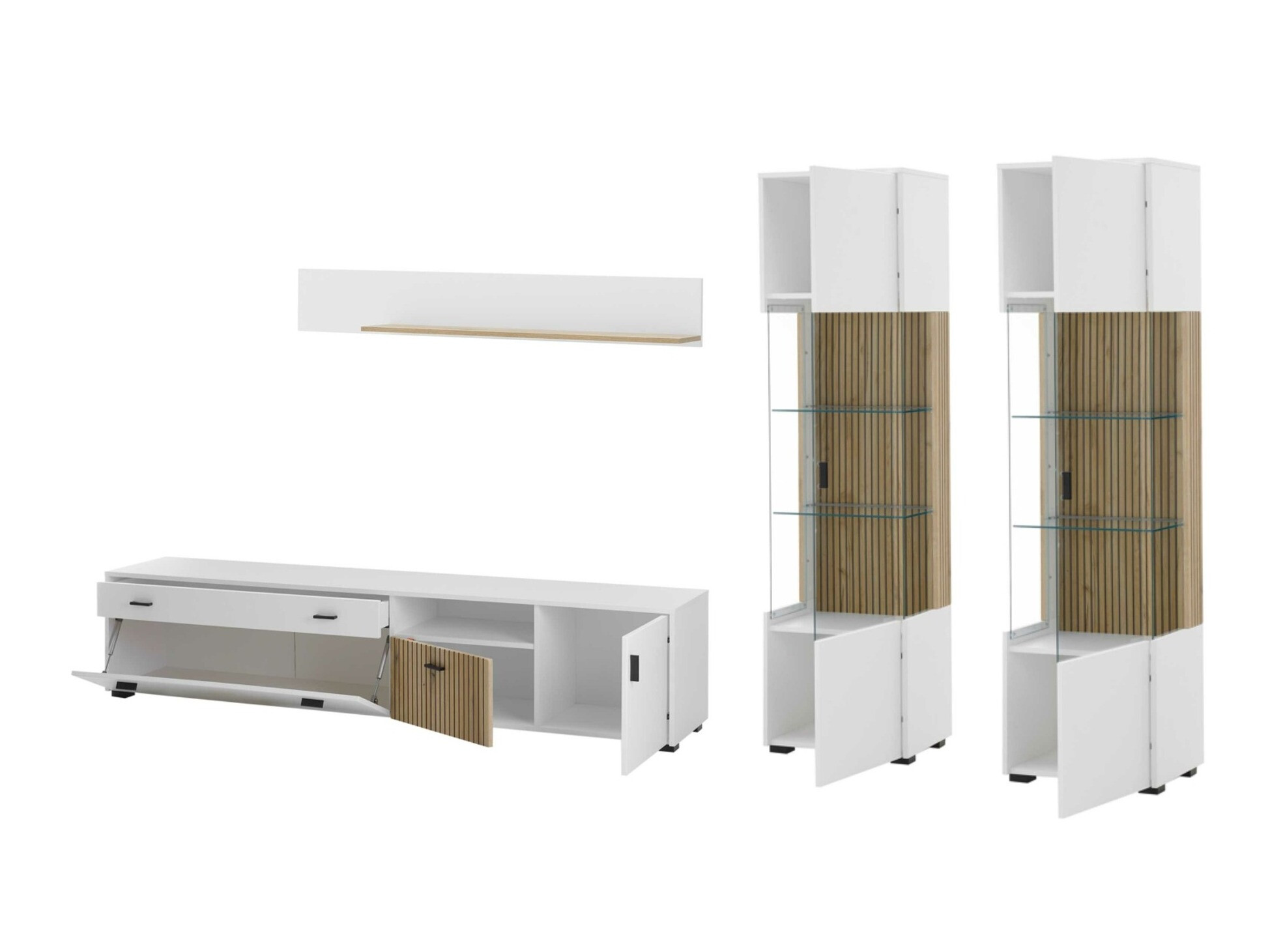 Set za dnevni boravak Belmelu 117 (Bijela + Hrast)