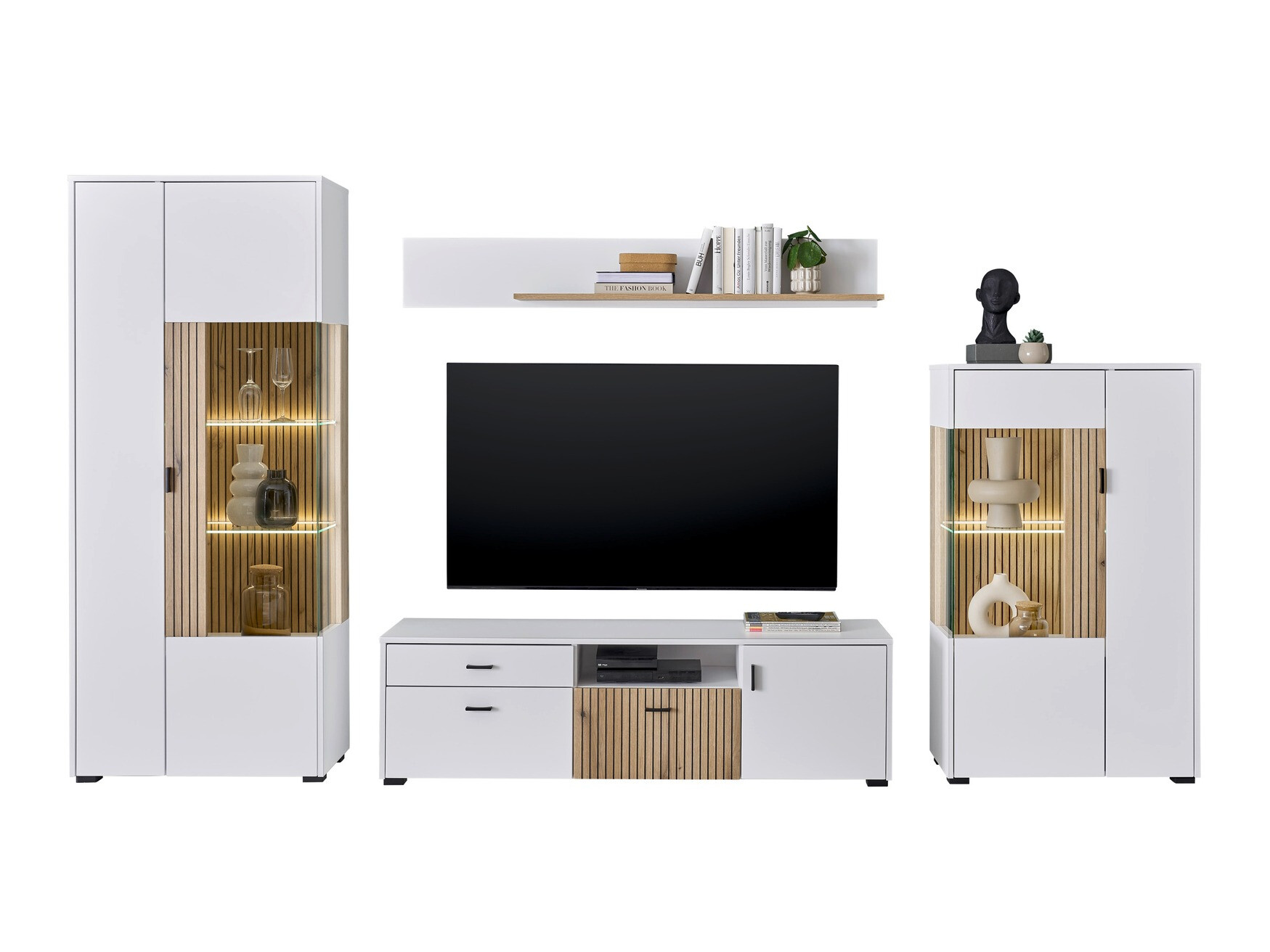 Set za dnevni boravak Belmelu 118 (Bijela + Hrast)