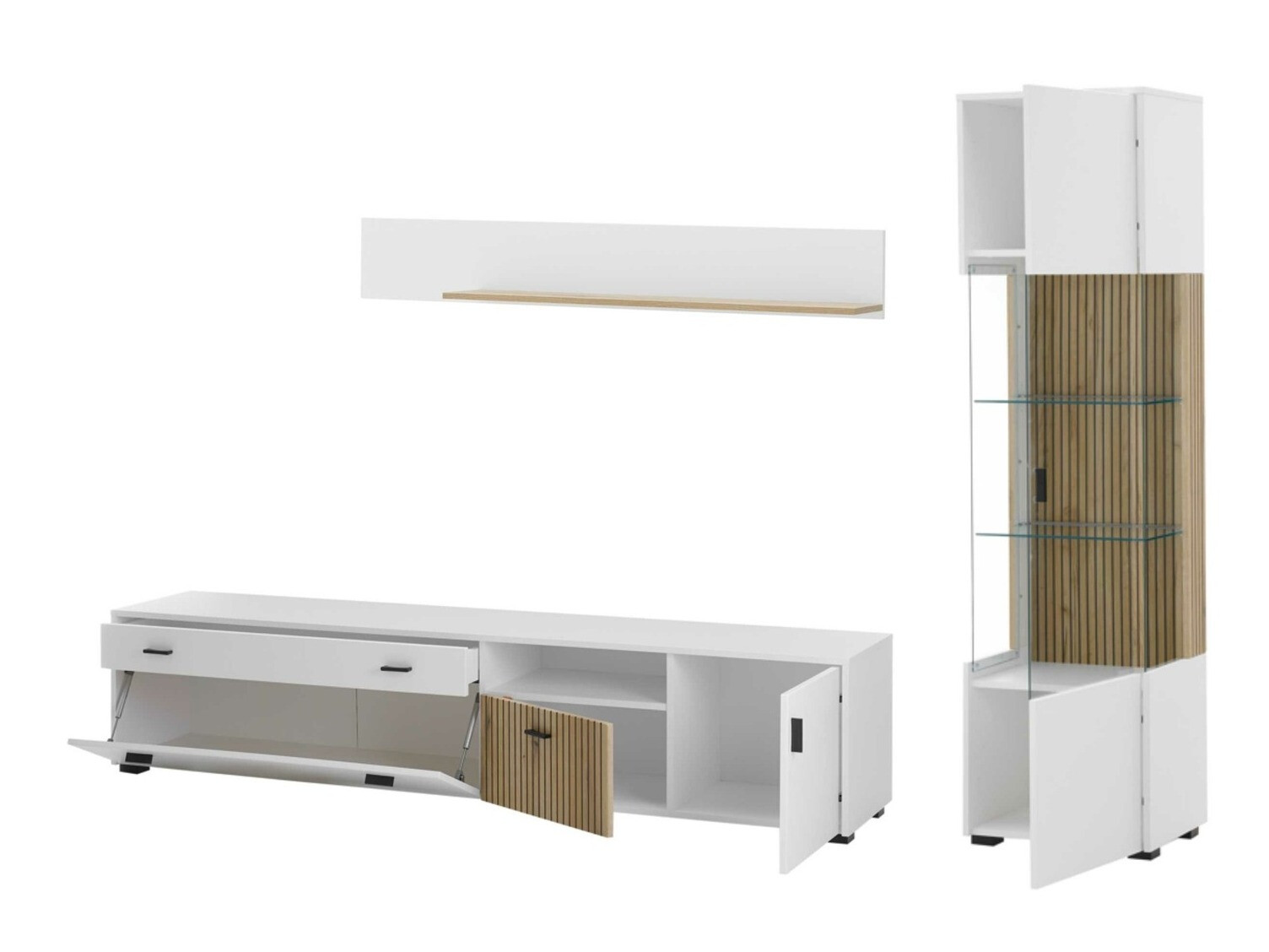 Set za dnevni boravak Belmelu 121 (Bijela + Hrast)