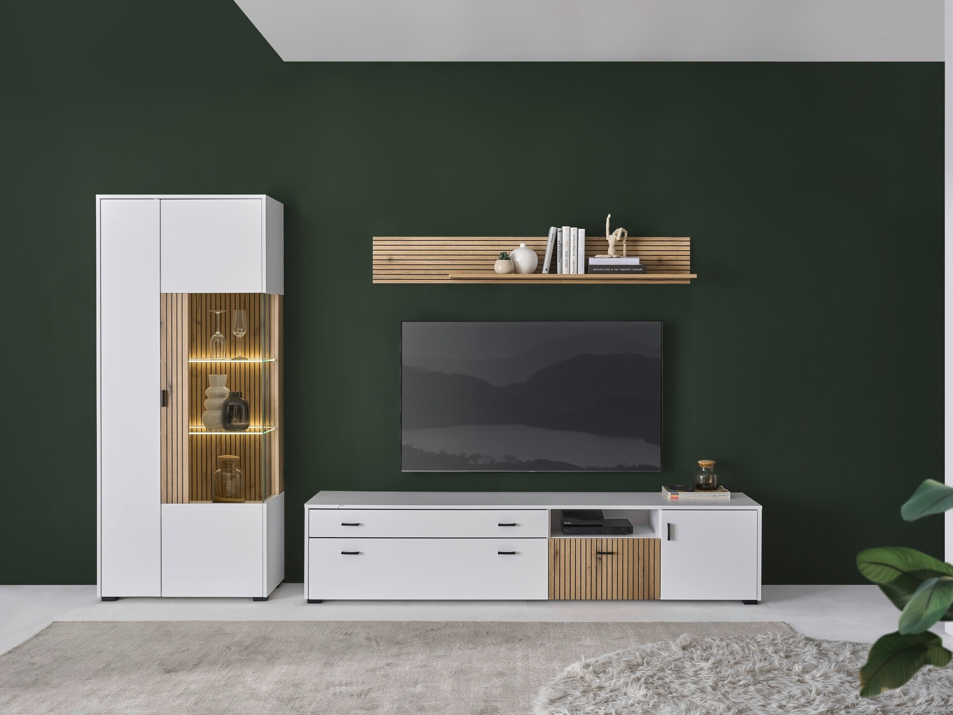 Set za dnevni boravak Belmelu 123 (Bijela + Hrast)