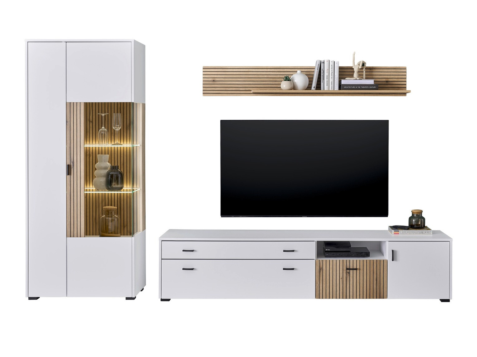 Set za dnevni boravak Belmelu 123 (Bijela + Hrast)