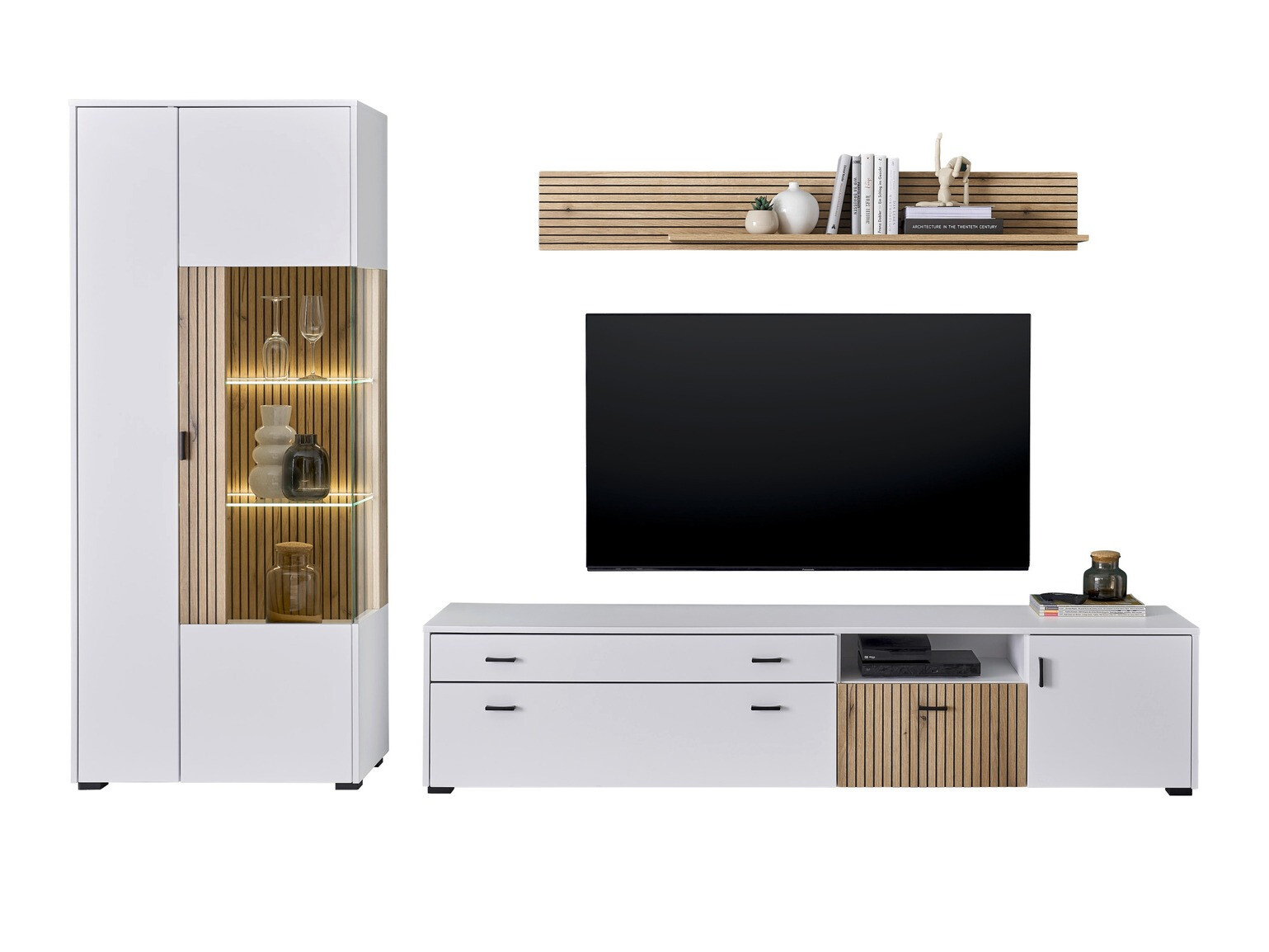 Set za dnevni boravak Belmelu 123 (Bijela + Hrast)