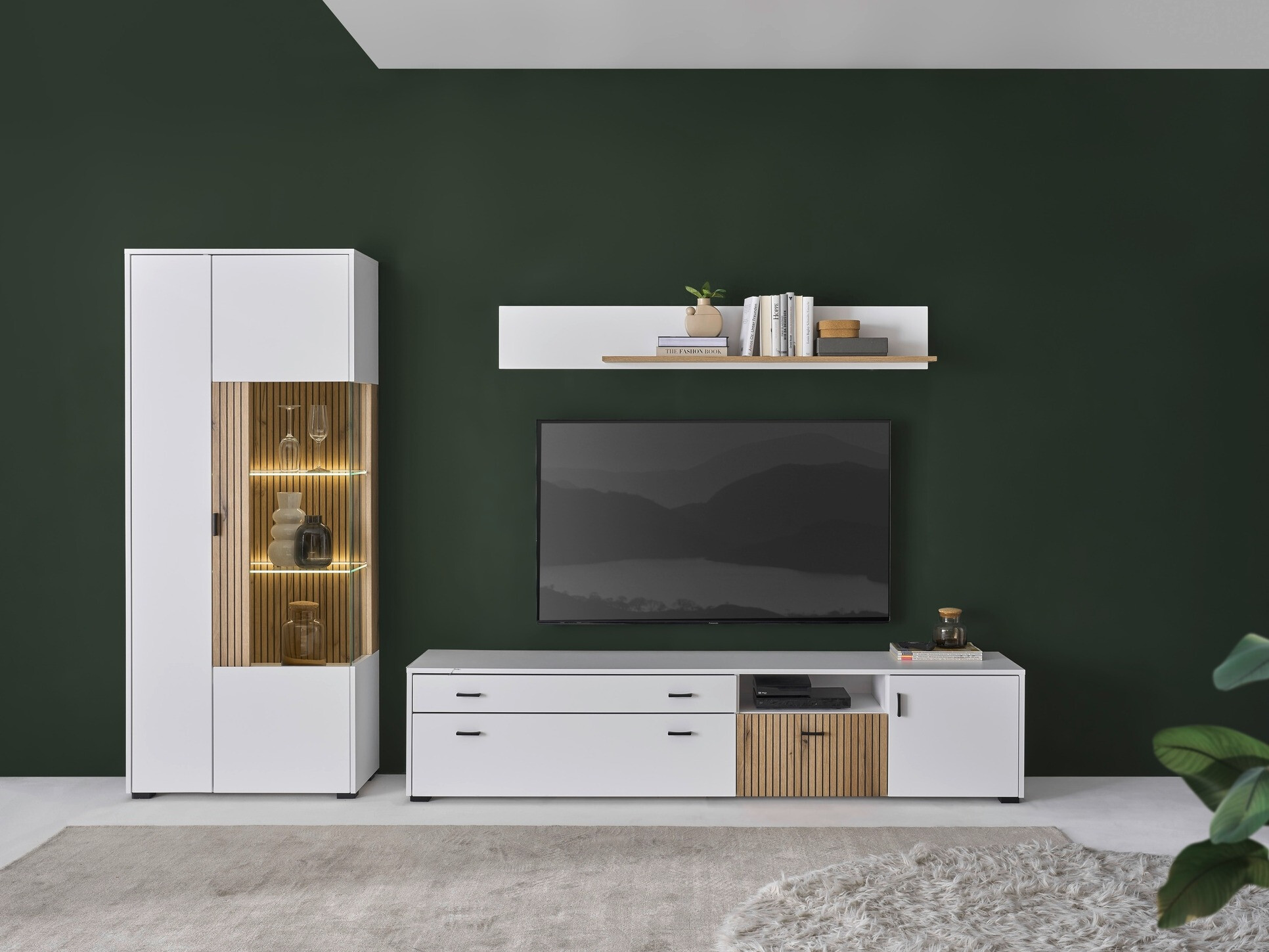 Set za dnevni boravak Belmelu 124 (Bijela + Hrast)