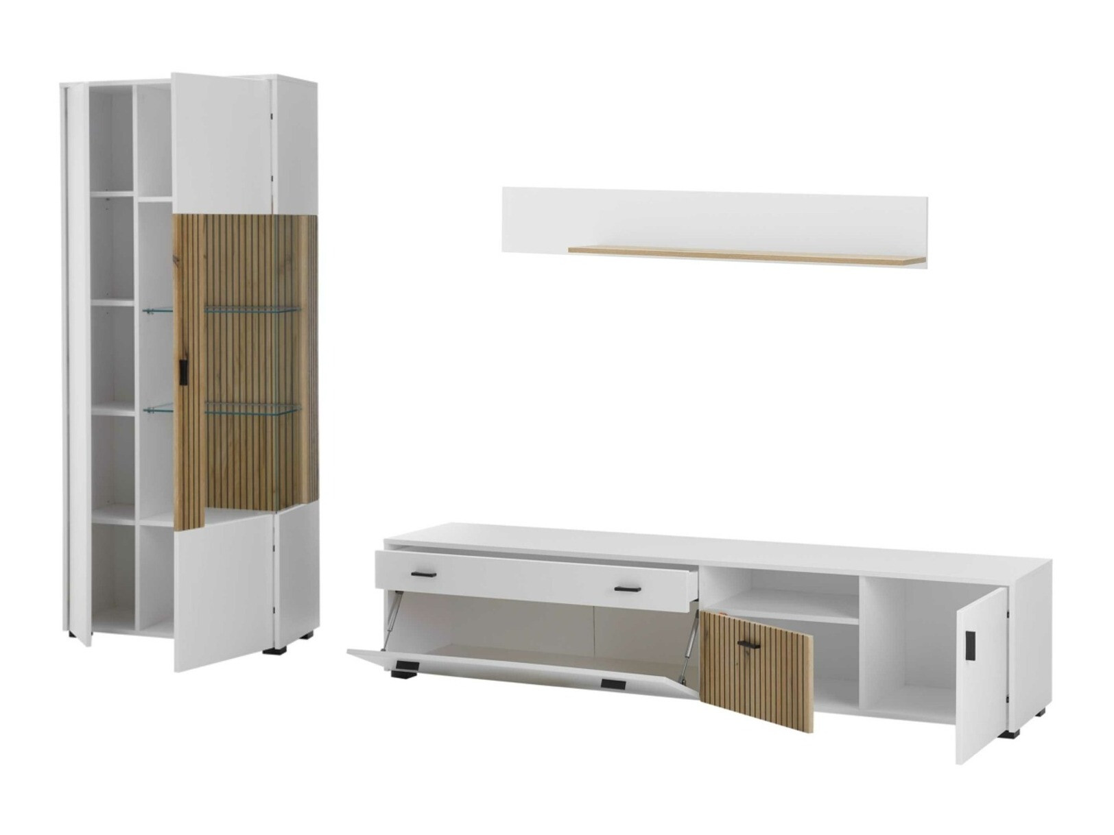 Set za dnevni boravak Belmelu 124 (Bijela + Hrast)