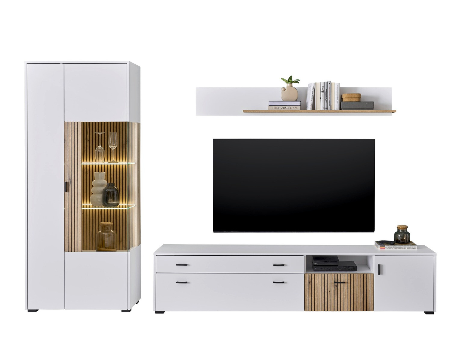 Set za dnevni boravak Belmelu 124 (Bijela + Hrast)