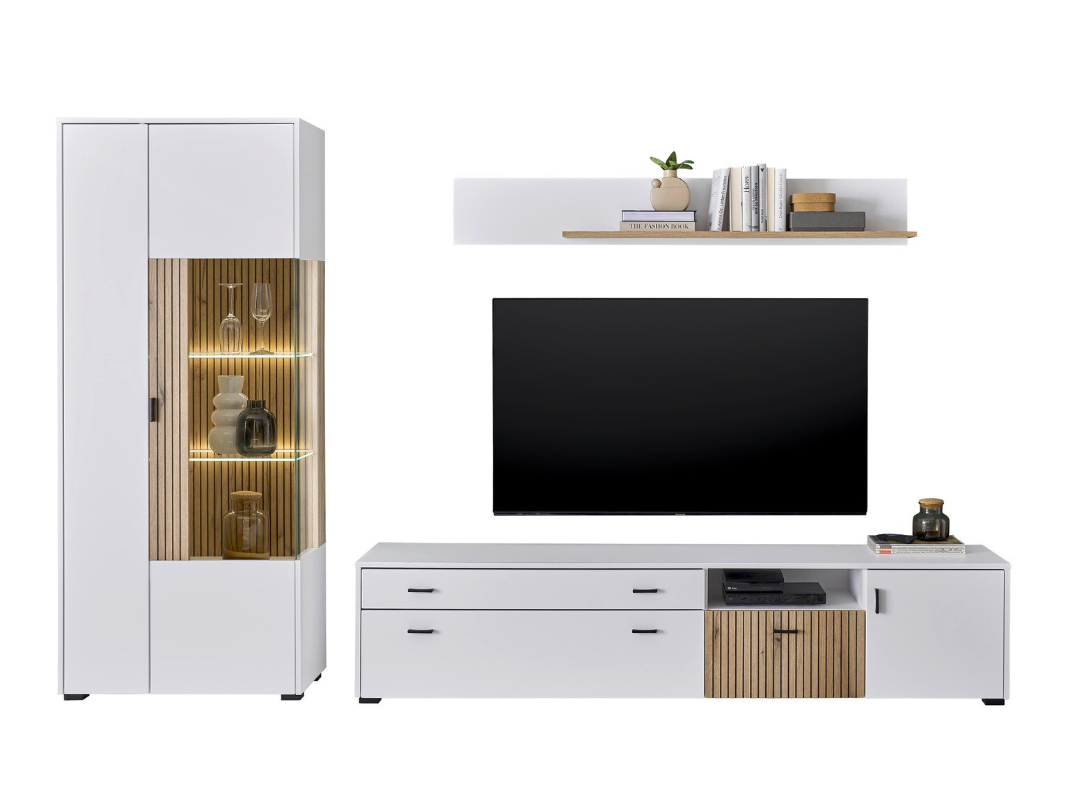 Set za dnevni boravak Belmelu 124 (Bijela + Hrast)