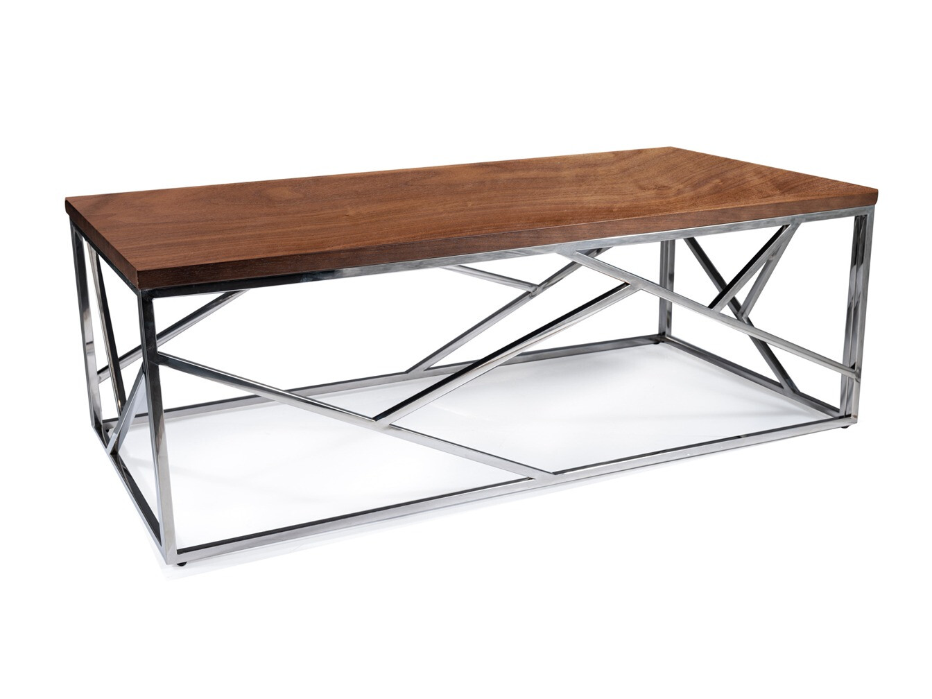 Stolić za kavu Detroit 457 (Srebrna + Orah)