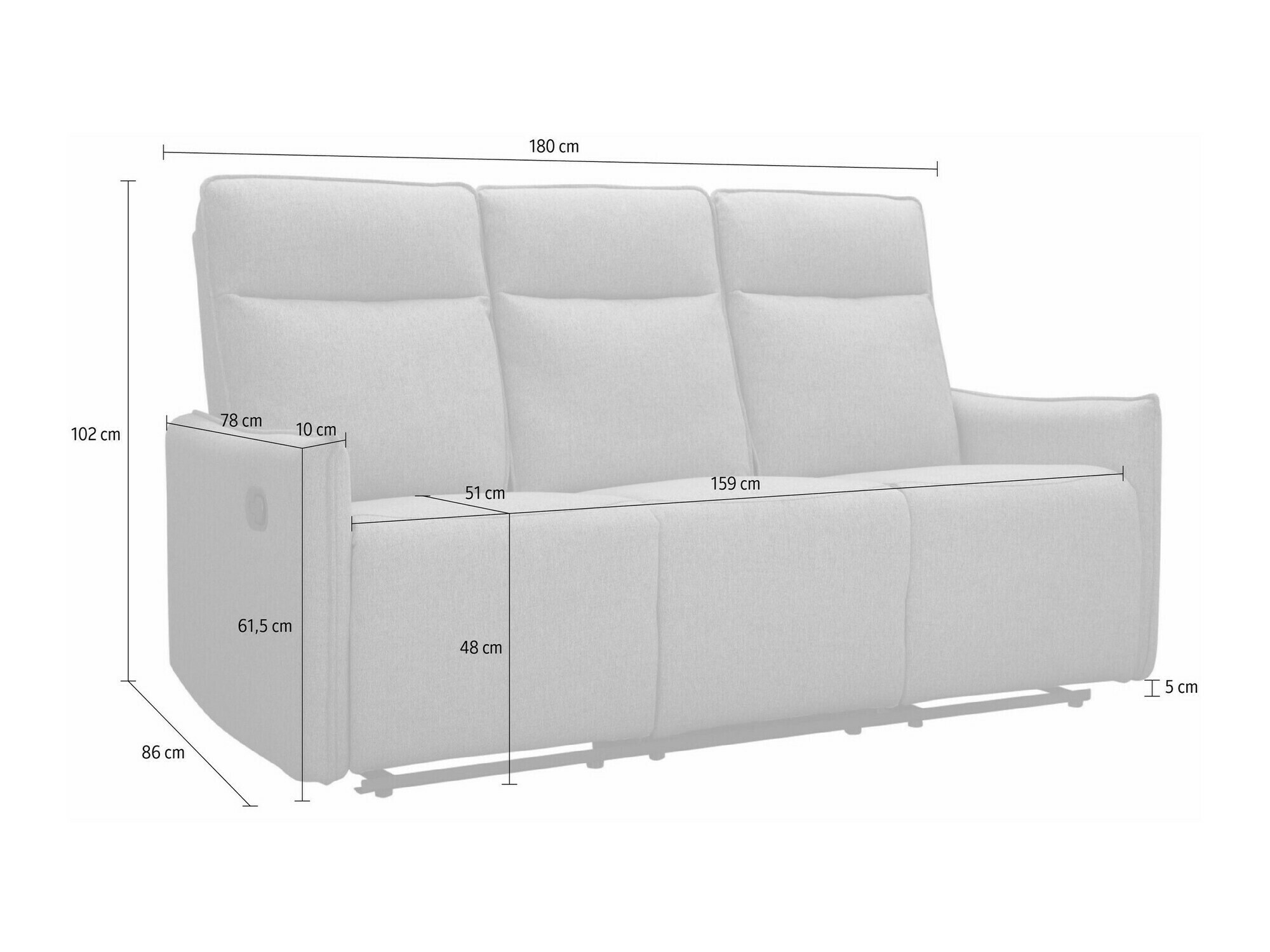 Podesivi kauč Tulsa 648 (Antracit)