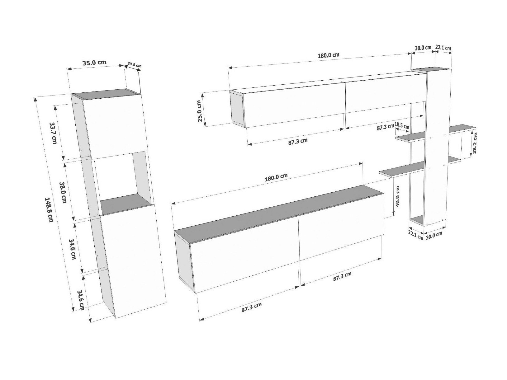 Set za dnevni boravak Kailua 1596