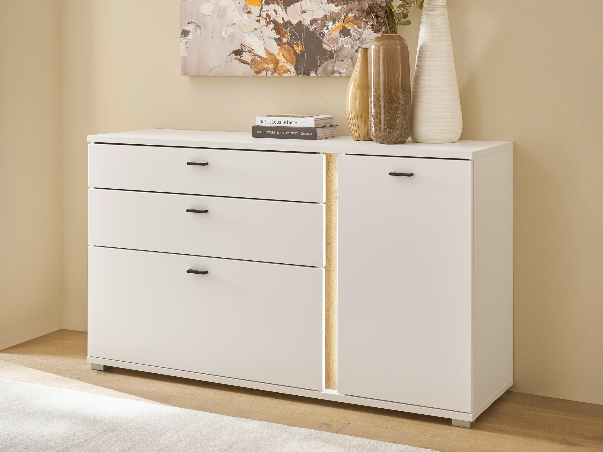 Komoda Avimavi 106 (Bijela + Hrast Wotan)